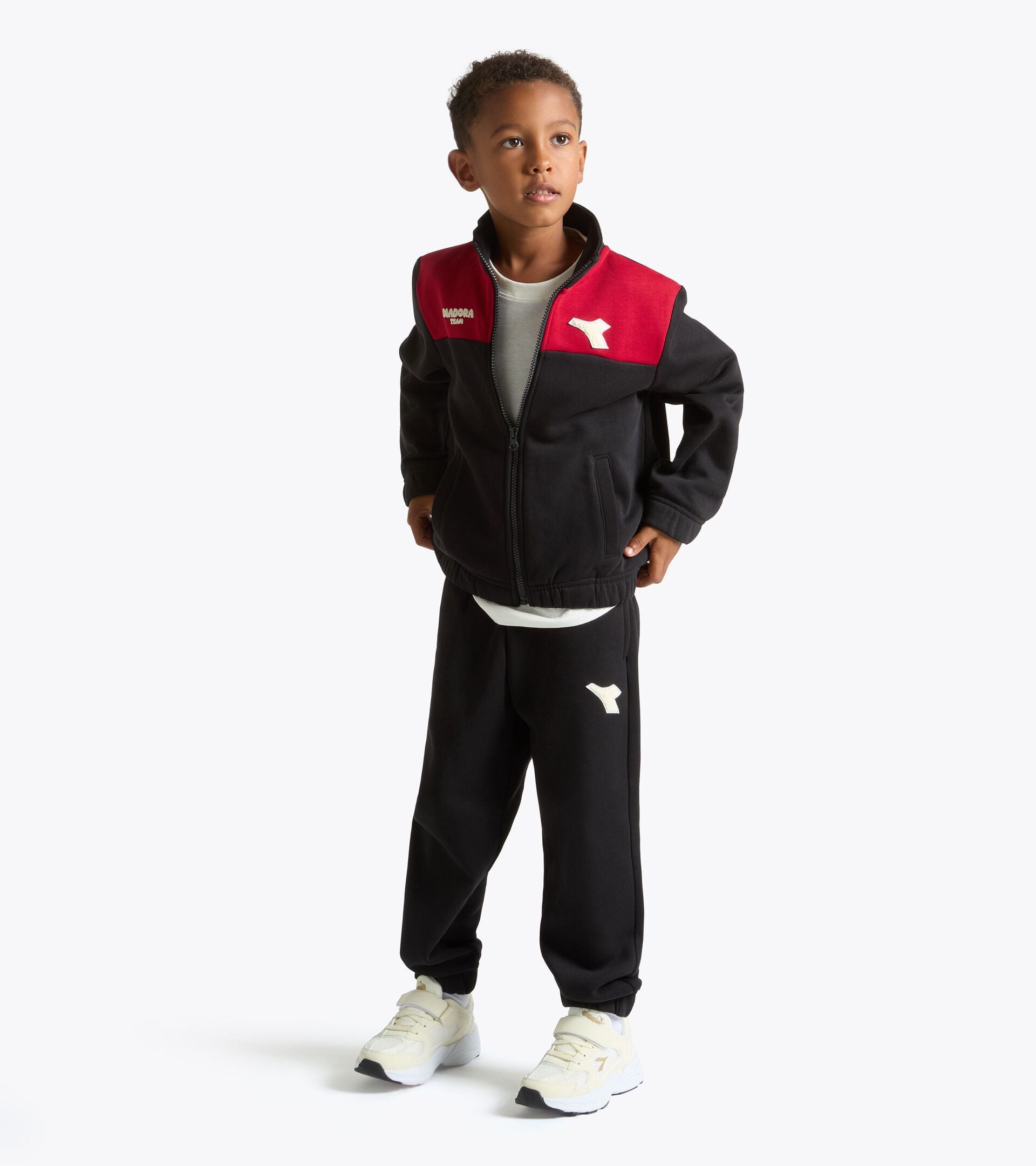 Ch&aacute;ndal de triacetato - Regular - Ni&ntilde;os y ni&ntilde;as JB. TRACKSUIT FZ LOGO (BR) NEGRO - Diadora