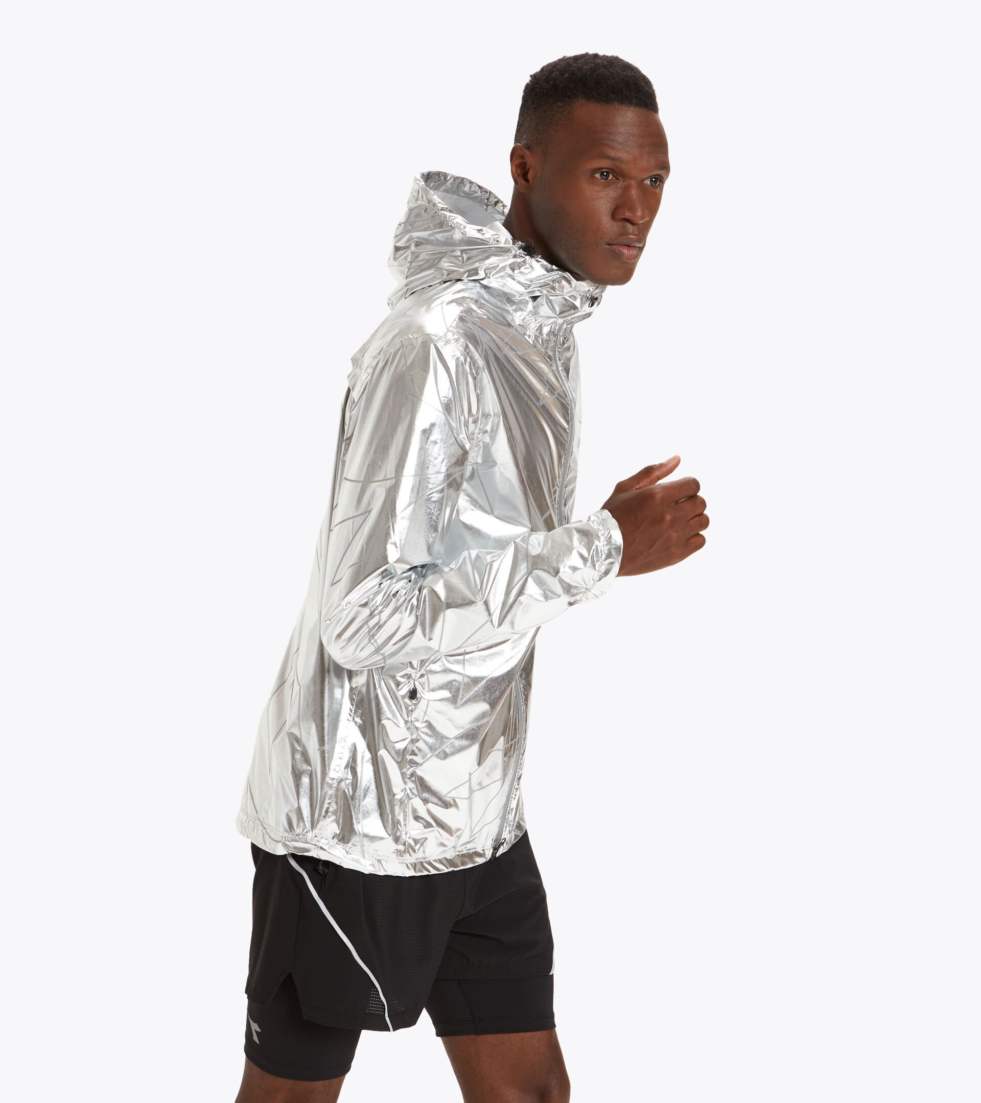 Waterproof running jacket - Men RAIN LOCK JACKET SILVER REFLEX - Diadora