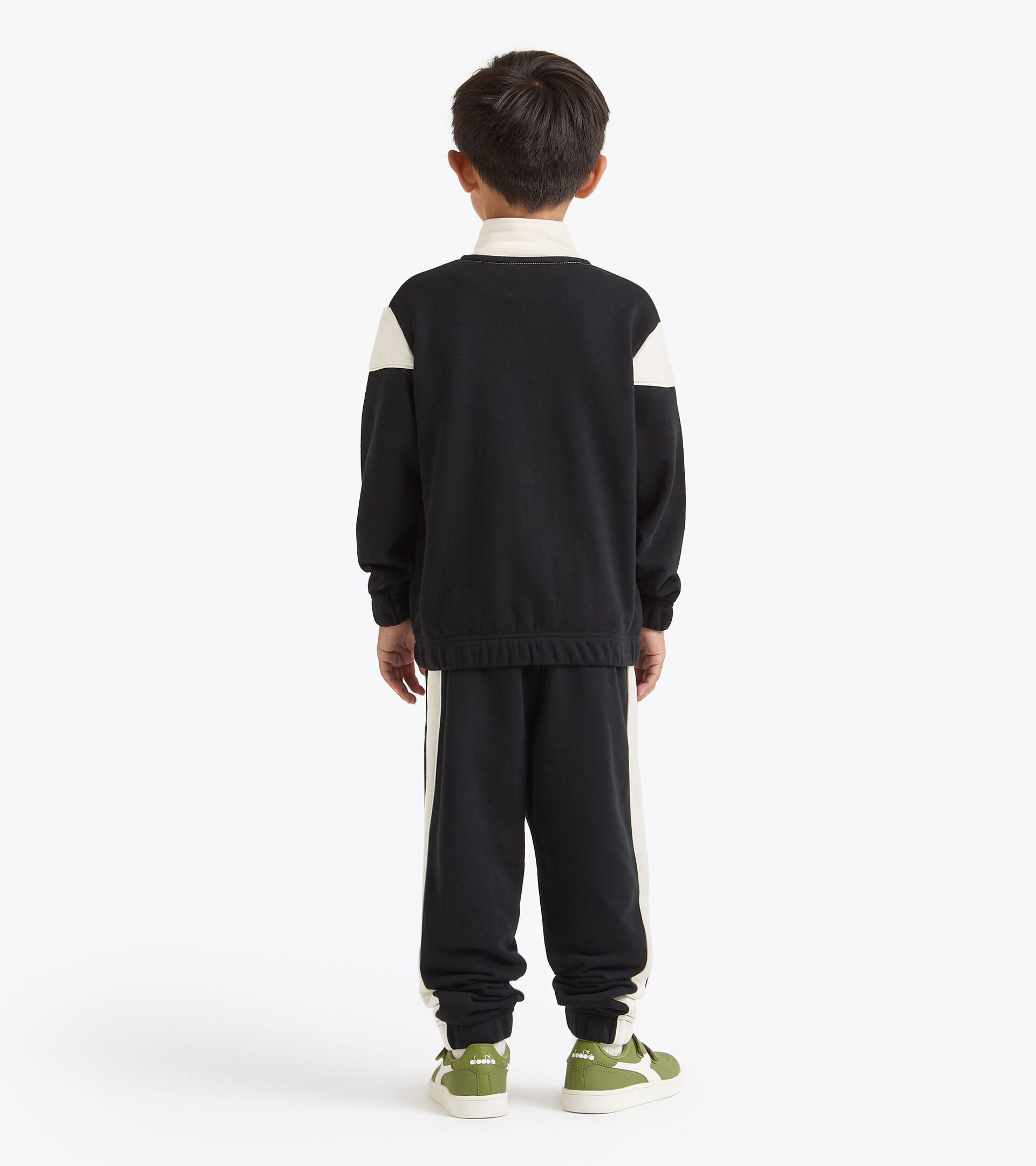 Coordinated tracksuit - Boys and girls  JU. TRACKSUIT FZ LOGO (FT) BLACK - Diadora