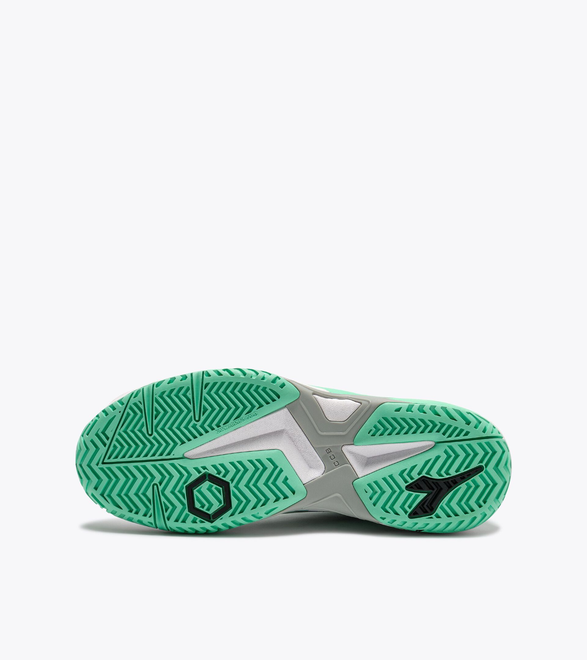 Zapatilla de tenis para superficies duras o de tierra batida - Estabilidad - Mujer TROFEO 4 W AG BIANCO/NERO/VERDE NEON - Diadora