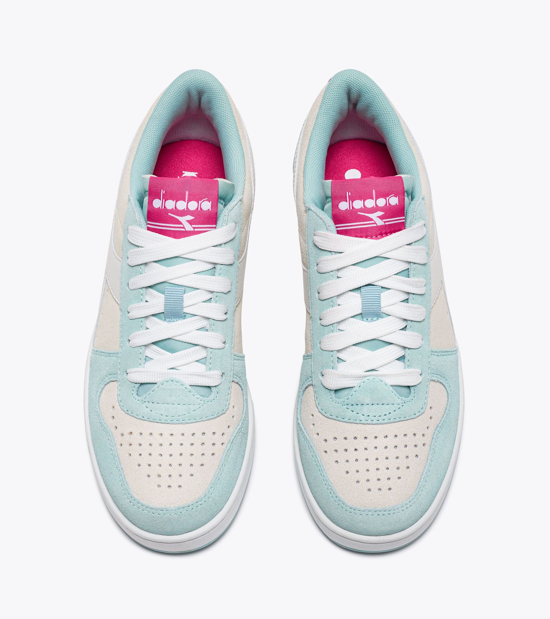 Zapatilla deportiva - Mujer MAGIC BASKET LOW SUEDE WN BLCO MURMURAR/AZUL OLAS ROCIO - Diadora