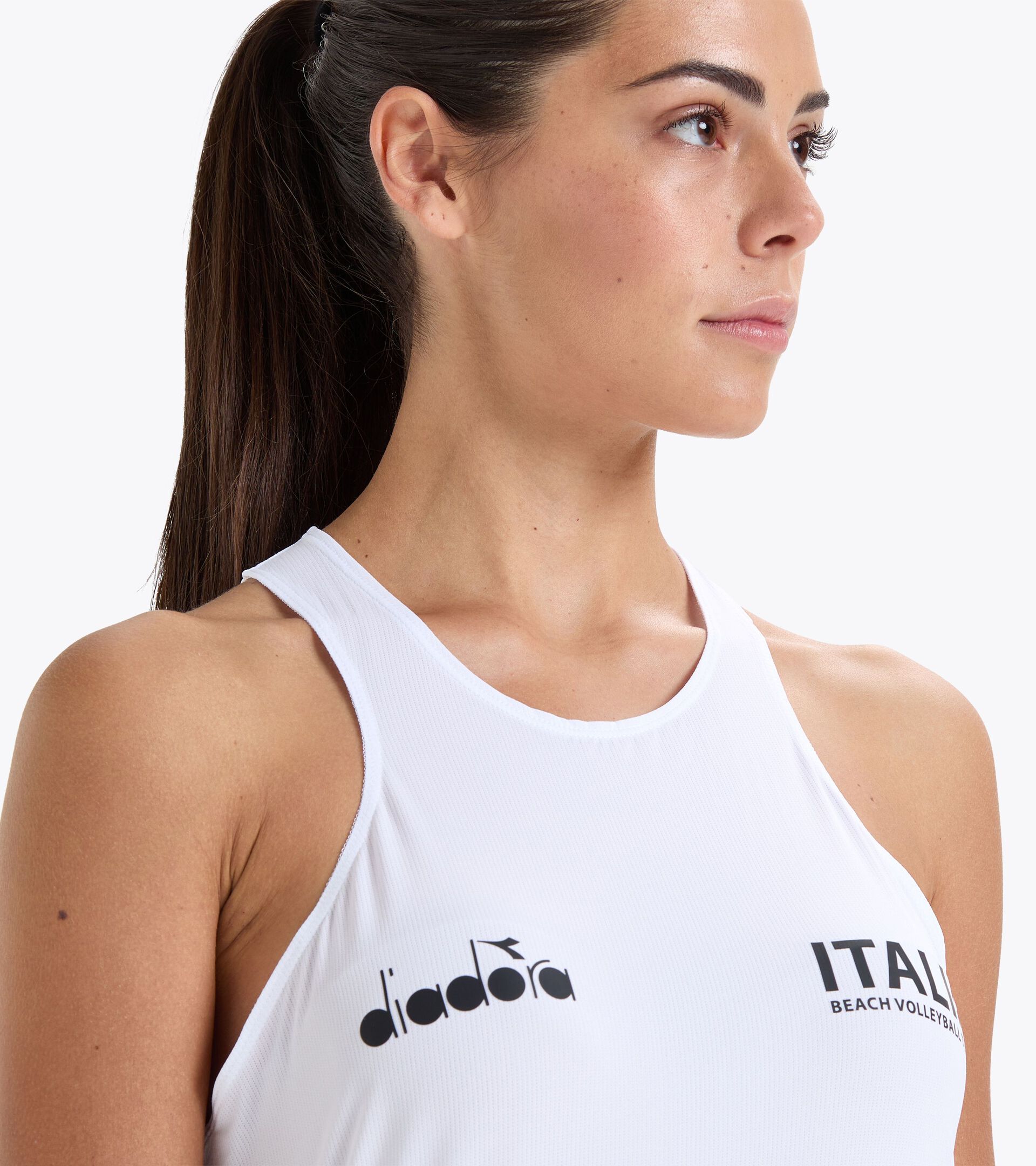 Ärmelloses Shirt für Damen - Beachvolleyball-Mannschaft Italien CANOTTA ALLENAMENTO DONNA BV23 ITALIA STRAHLEND WEISSE - Diadora