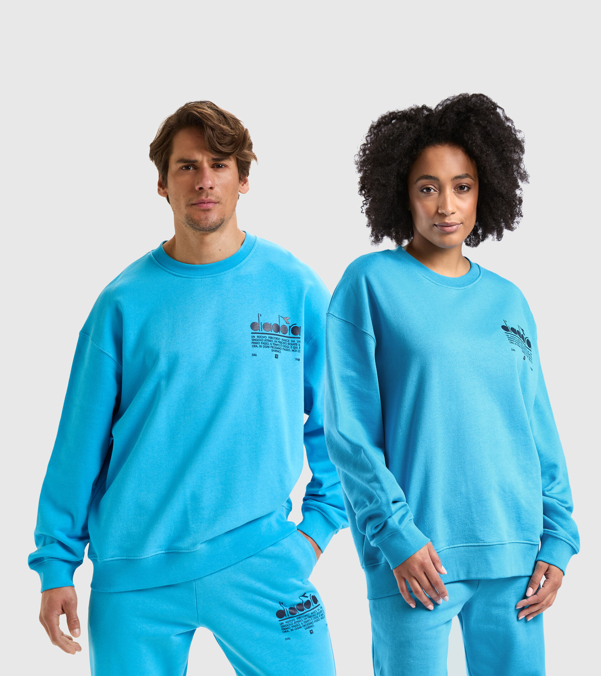 Cotton round-neck sweatshirt - Unisex SWEATSHIRT CREW MANIFESTO SKY BLUE INTENSE - Diadora
