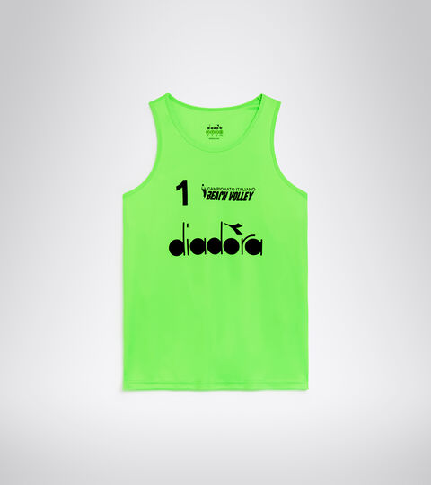 CANOTTE GARA UOMO #1 CAMP. ITALIANO, VERDE FLUO ESPECIAL Camiseta sin mangas para hombre - Campeonato Italiano de Vóley Playa CANOTTE GARA UOMO #1 CAMP. ITALIANO VERDE FLUO ESPECIAL - Diadora