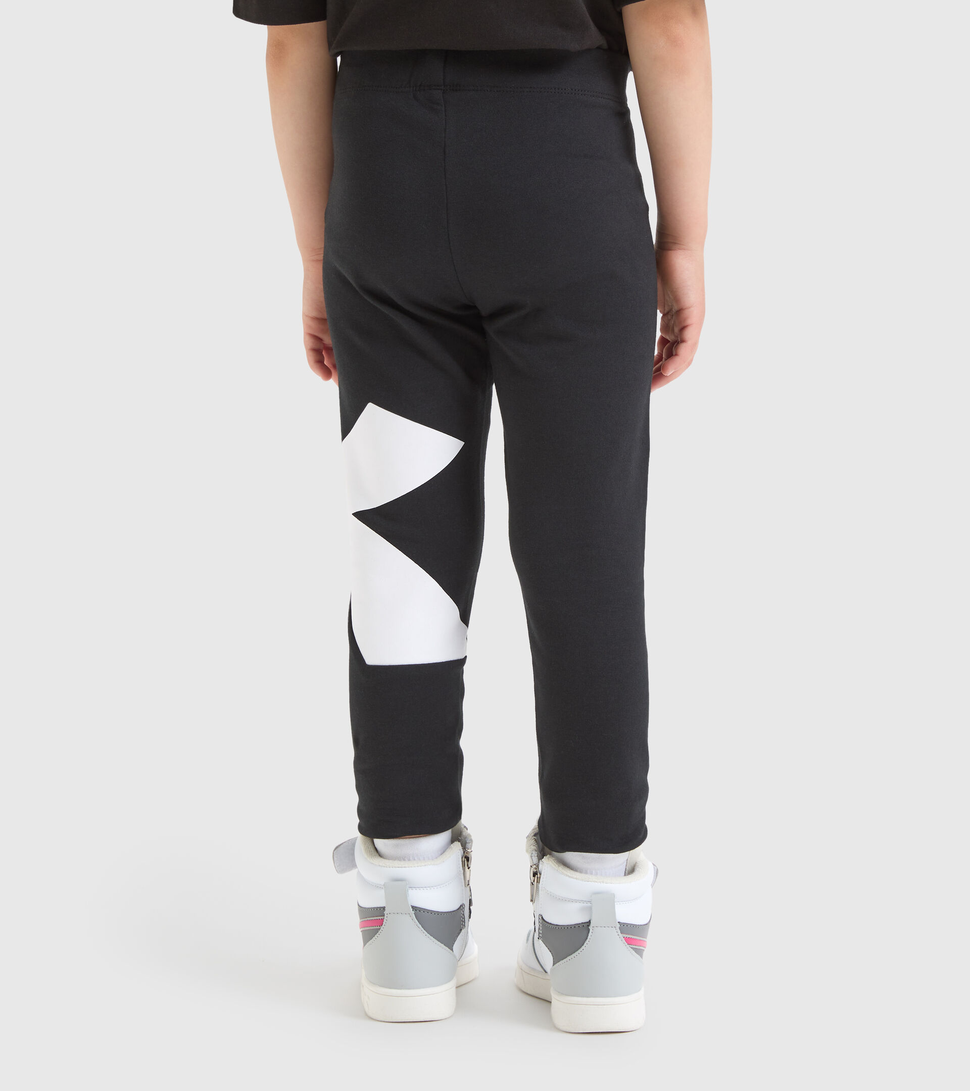 Stretch cotton terrycloth sports leggings - Girls JG.LEGGINGS POWER LOGO BLACK - Diadora