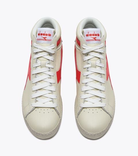 GAME L HIGH FLUO WAXED, SUPER WHITE /HOT CORAL Sporty sneakers - Unisex GAME L HIGH FLUO WAXED SUPER WHITE /HOT CORAL - Diadora