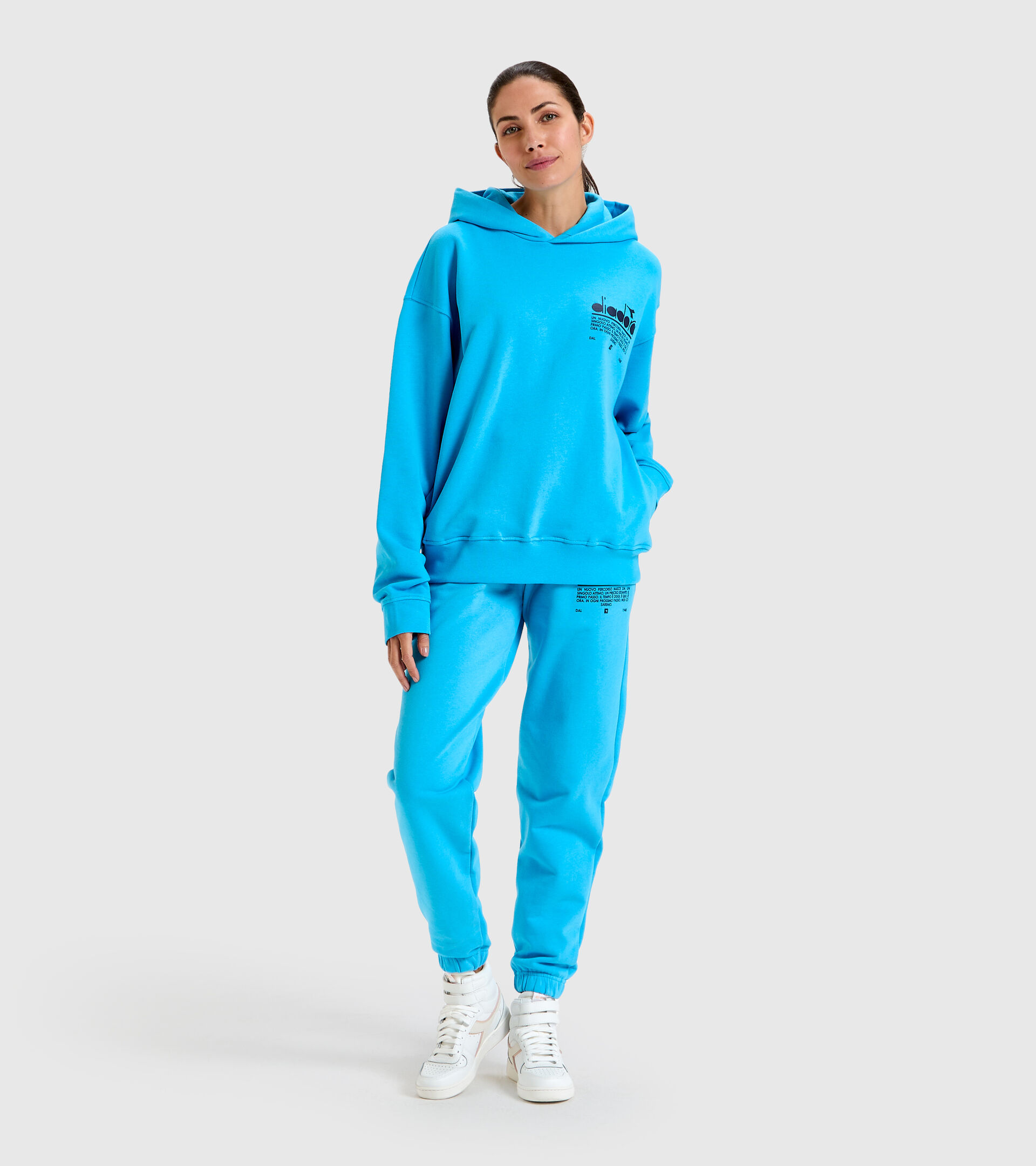 Organic cotton hoodie - Unisex HOODIE MANIFESTO SKY BLUE INTENSE - Diadora