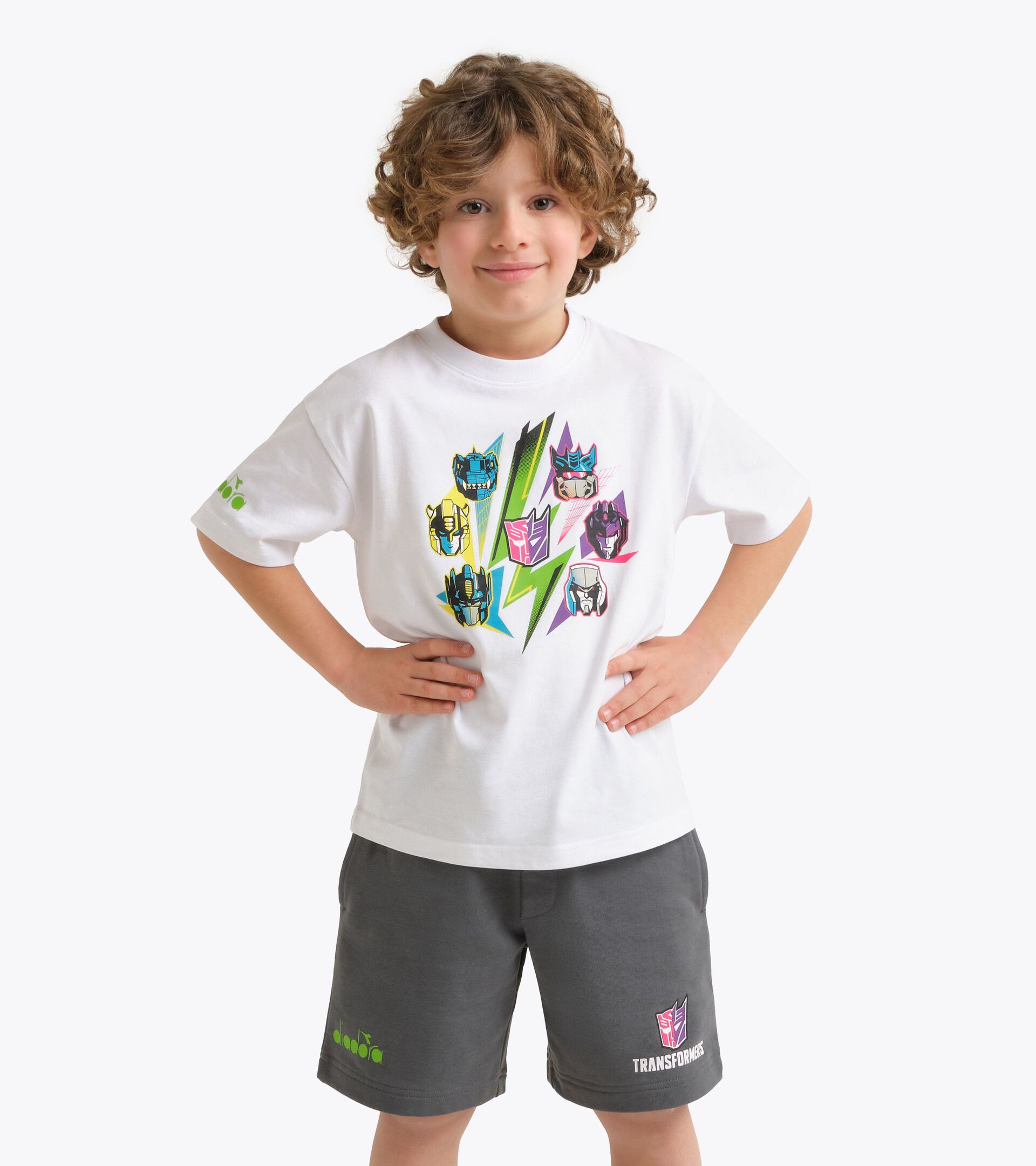 Transformers T-shirt - Boys and girls JU. T-SHIRT SS TRANSFORMERS OPTICAL WHITE/BLACK - Diadora