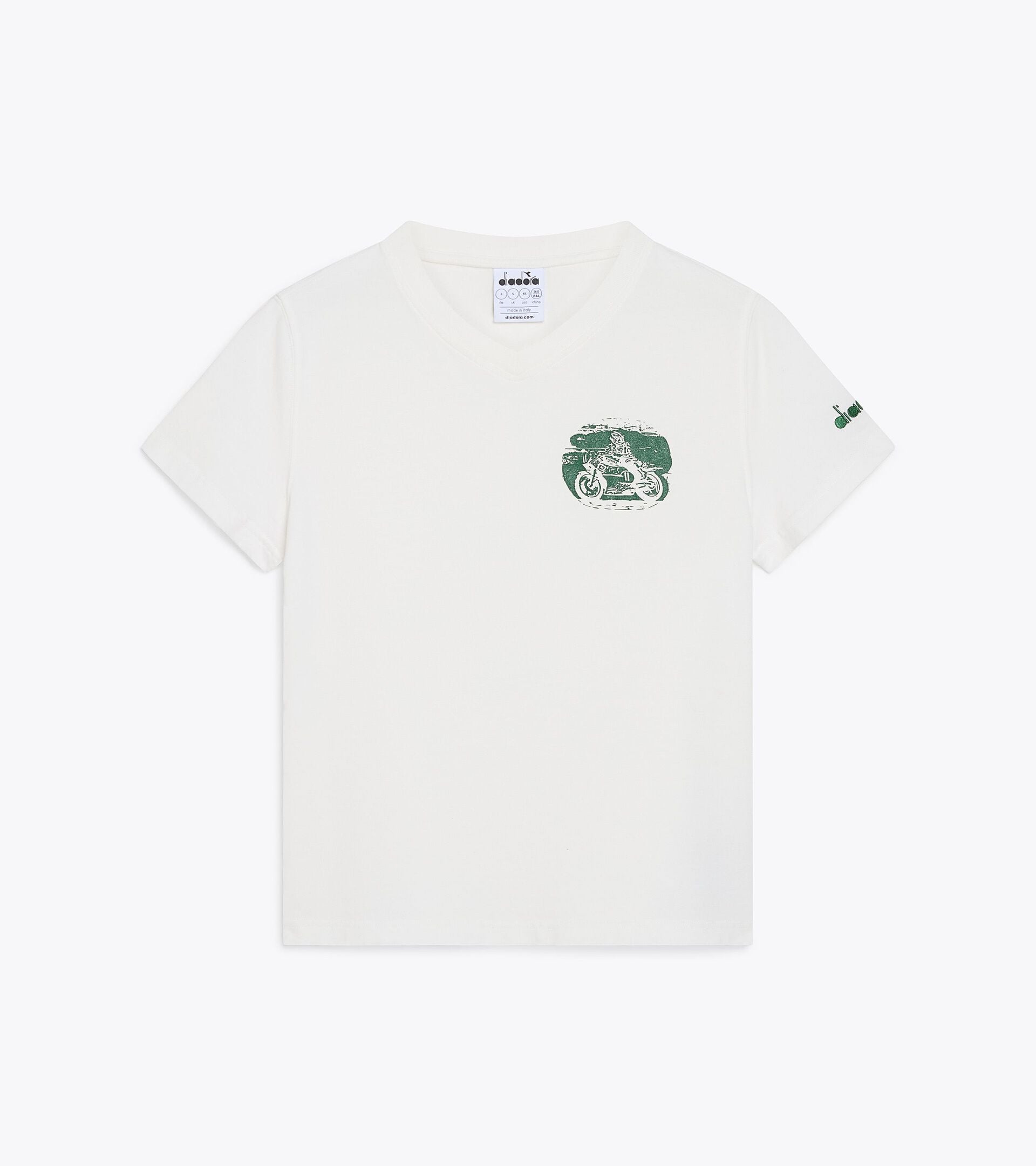 Cotton T-shirt - Made In Italy - Women&rsquo;s L. T-SHIRT SS LEGACY WHITE MILK - Diadora
