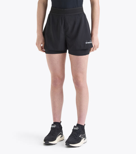 Shorts de running - Mujer L. DOUBLE LAYER SHORTS BE ONE NEGRO - Diadora