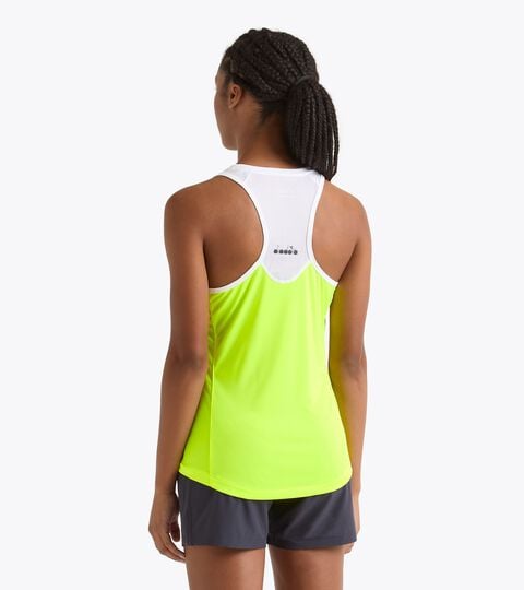 L. TANK COURT, AMARILLO FLUO DD Camiseta de tennis sin mangas - Mujer L. TANK COURT AMARILLO FLUO DD - Diadora