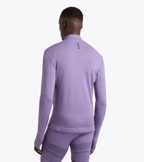 Long-Sleeve Thermoregulating Technical T-shirt - STRATOUNO Running - Men&rsquo;s LS T-SHIRT 1/2 ZIP STRATOUNO VIOLET GRAPE COMPOTE - Diadora