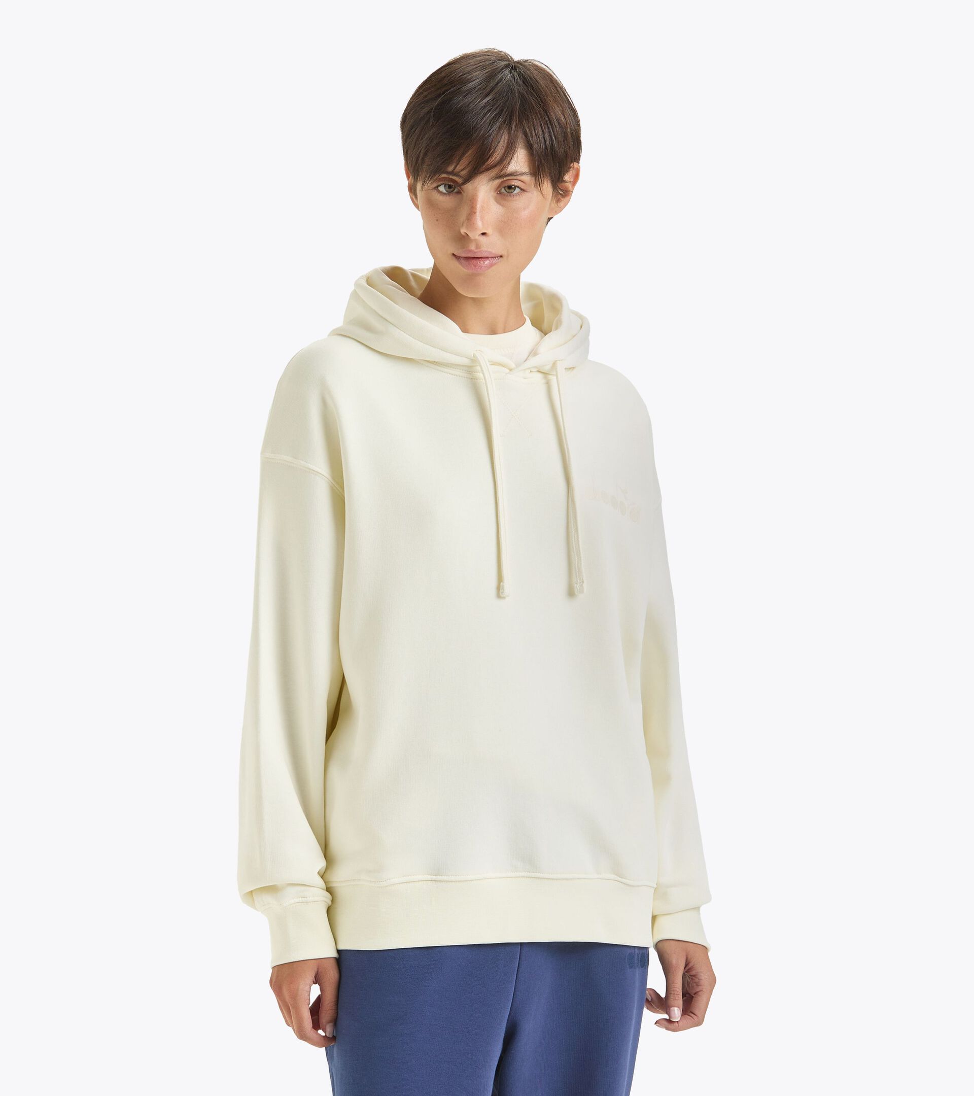 Hoodie - Gender Neutral HOODIE ATHL. LOGO BUTTER WHITE - Diadora