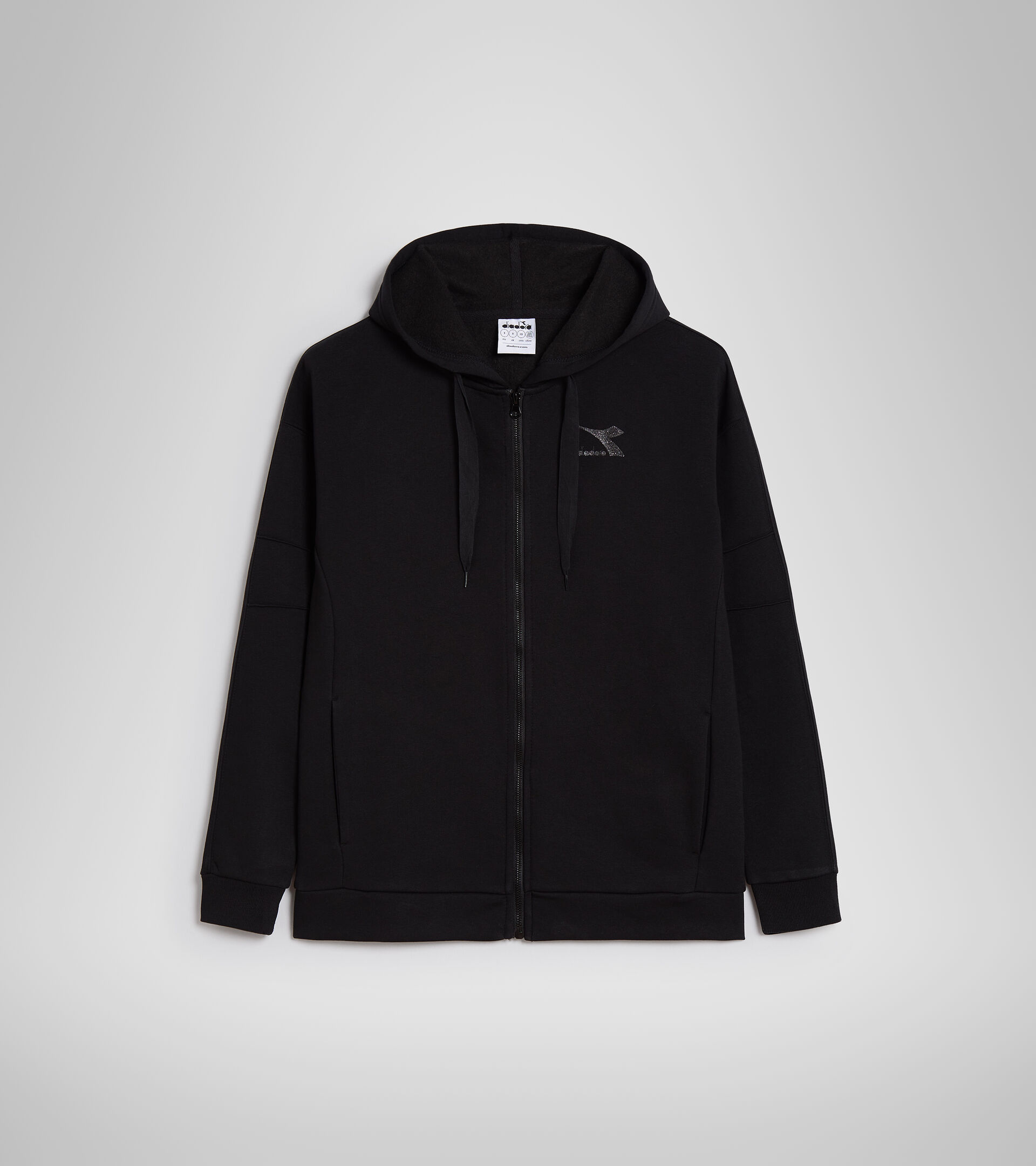 Hooded sweatshirt - Women L.HOODIE FZ BLINK BLACK - Diadora