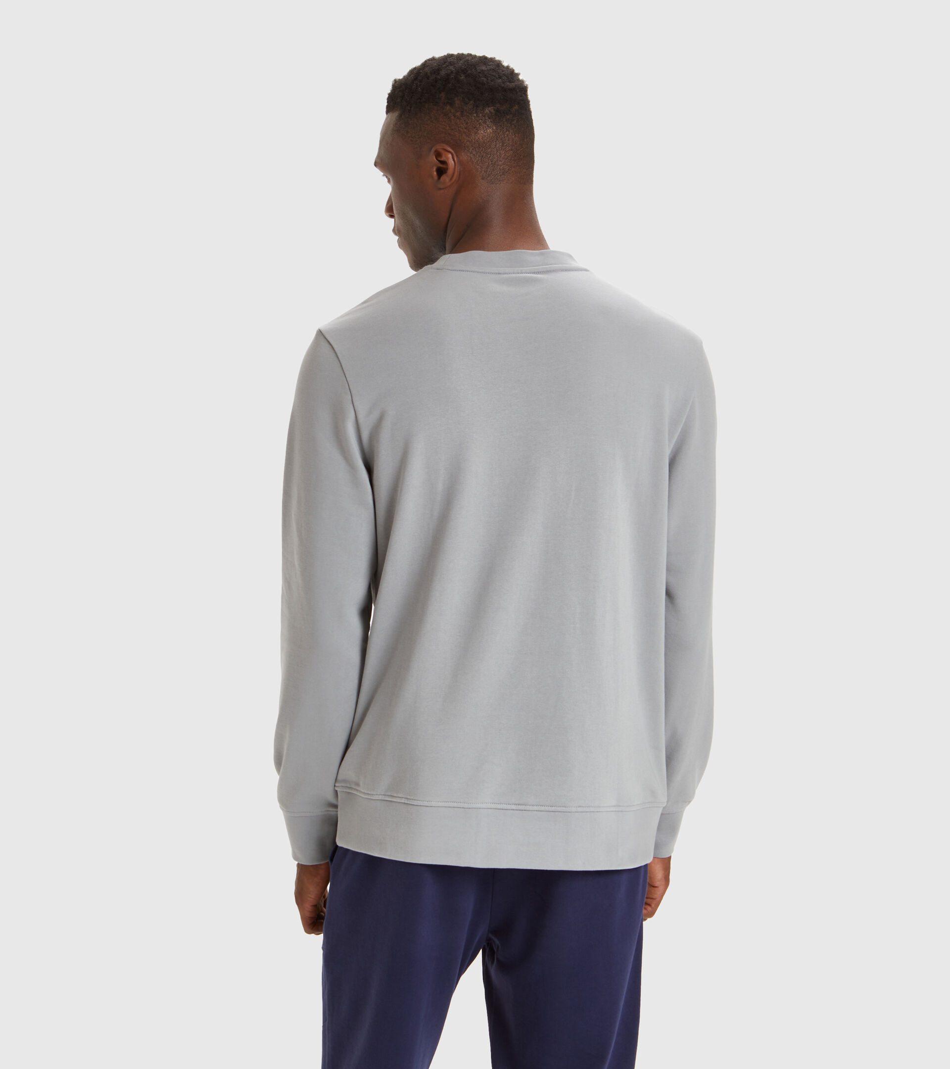 Crew-neck sweatshirt - Men SWEATSHIRT CREW LOGO CHROMIA GRAY MOUSE - Diadora