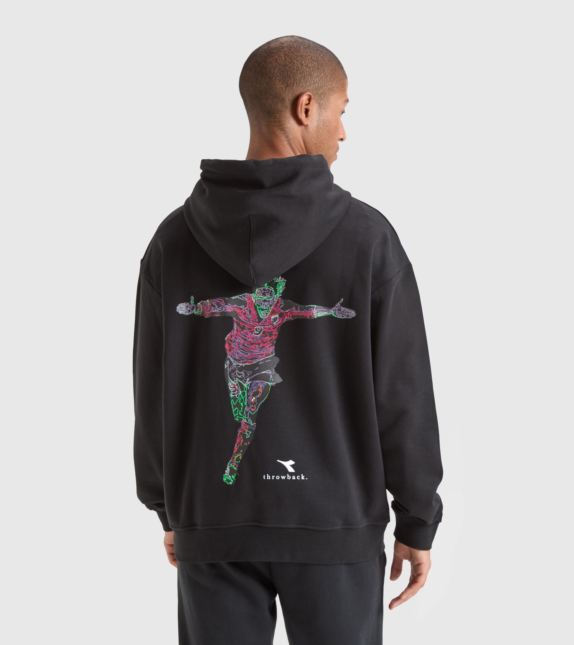 Sweat de sport Throwback - Unisexe HOODIE CLASSIC STORY FI NOIR - Diadora