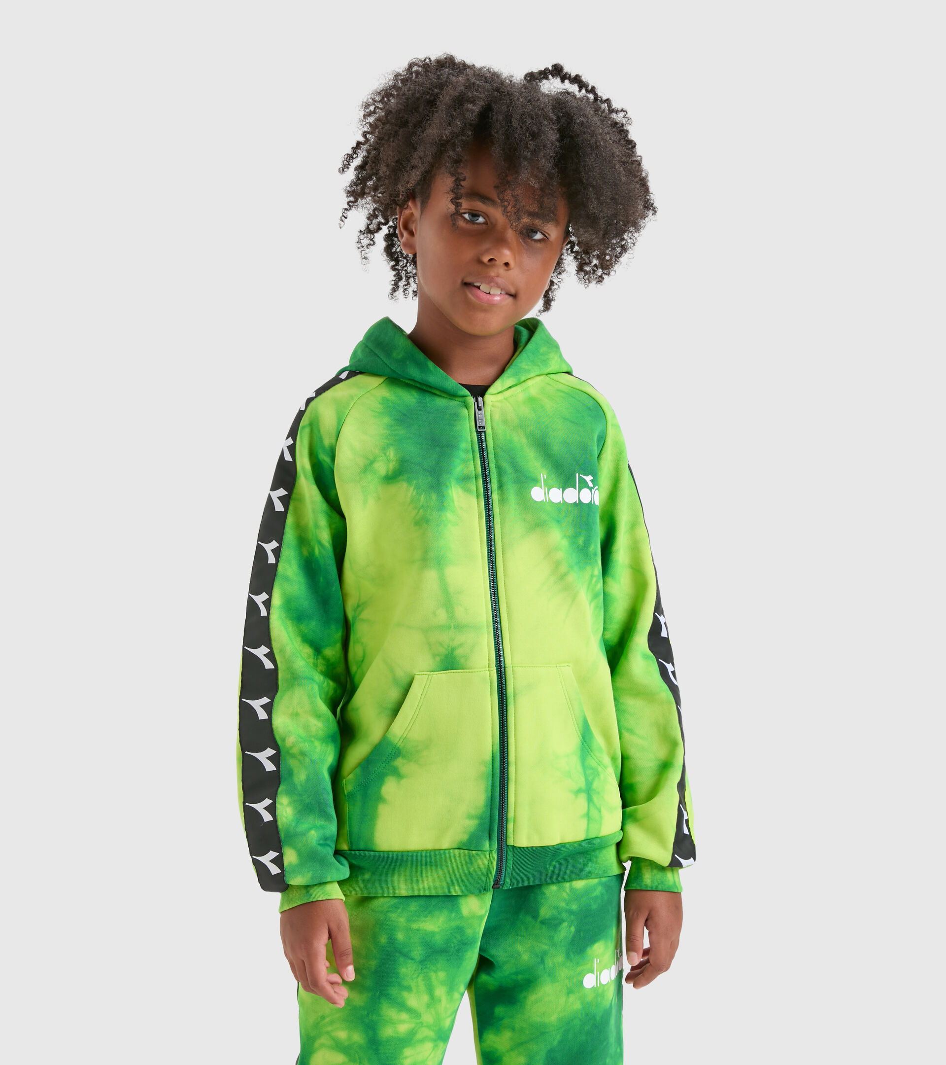 Green army sweatpants - Boy JB.HOODIE FZ AO D NEUTRO(00001) - Diadora