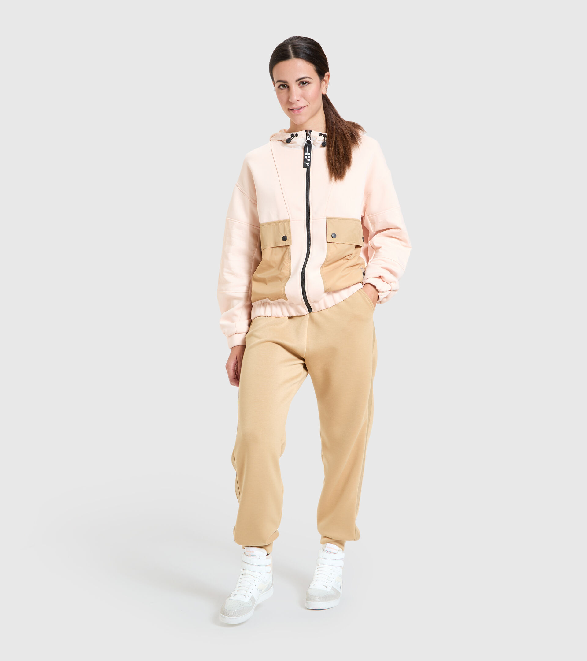 Sports jacket - Women L. TRACK JACKET URBANITY PASTEL ROSE TAN - Diadora