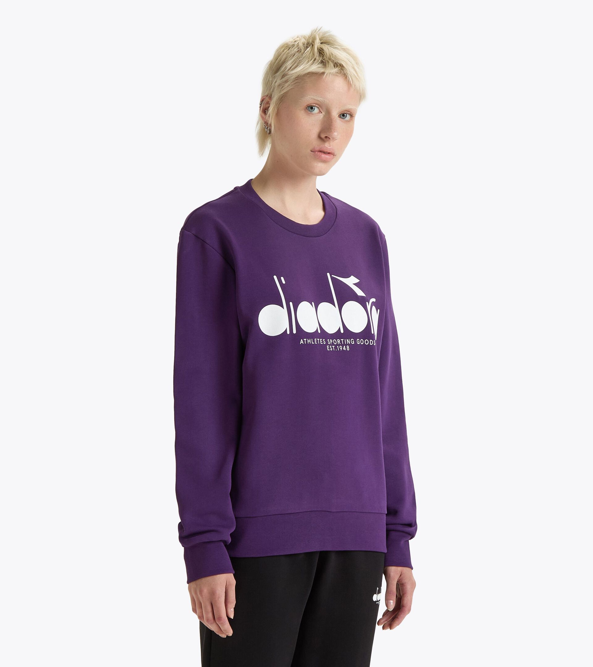 Sweatshirt aus Baumwolle mit rundem Ausschnitt - alle Geschlechter SWEATSHIRT CREW LOGO KRONEJUWEL - Diadora