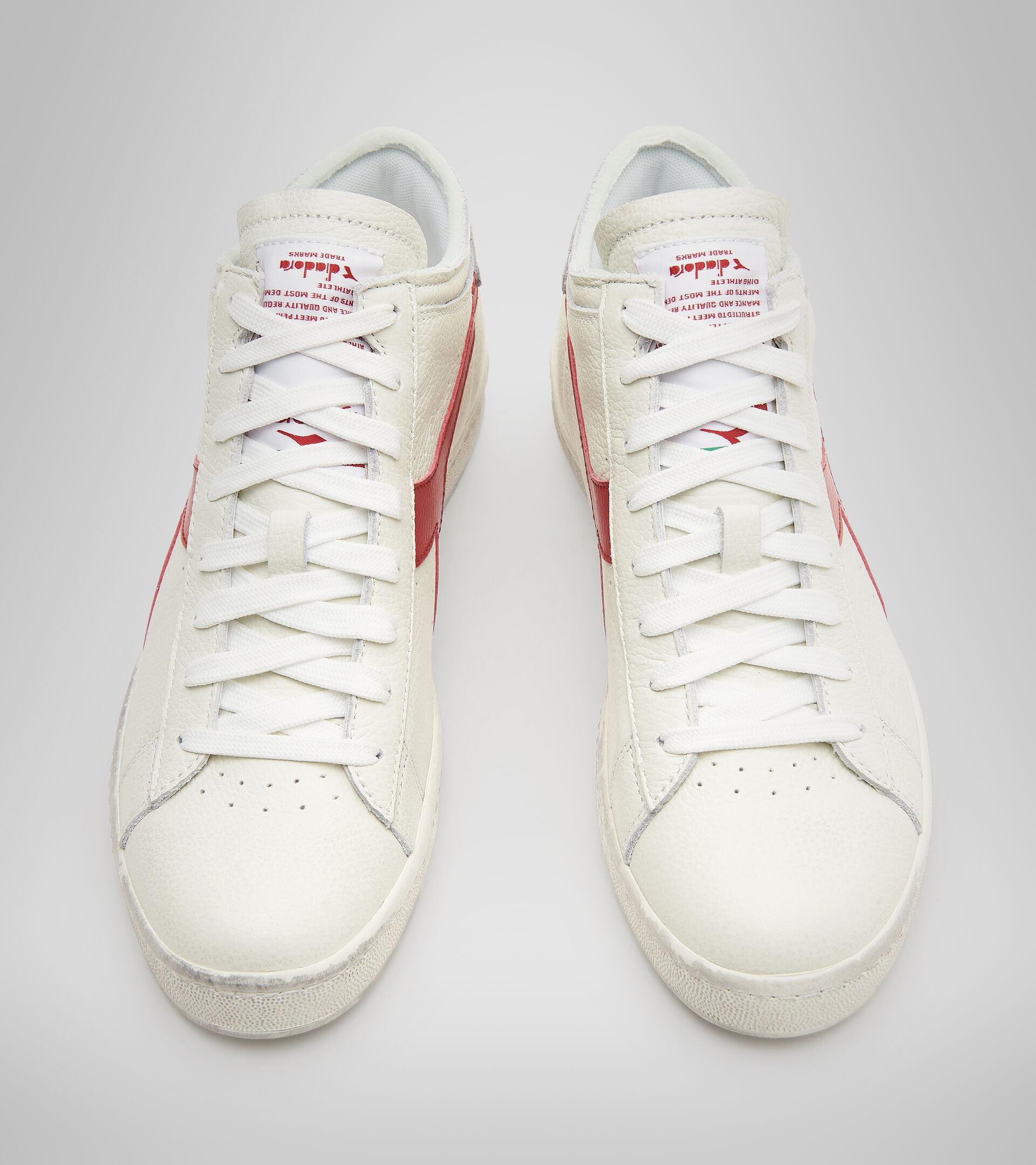 Sports shoes - Unisex GAME L WAXED ROW CUT WHITE/RED PEPPER - Diadora