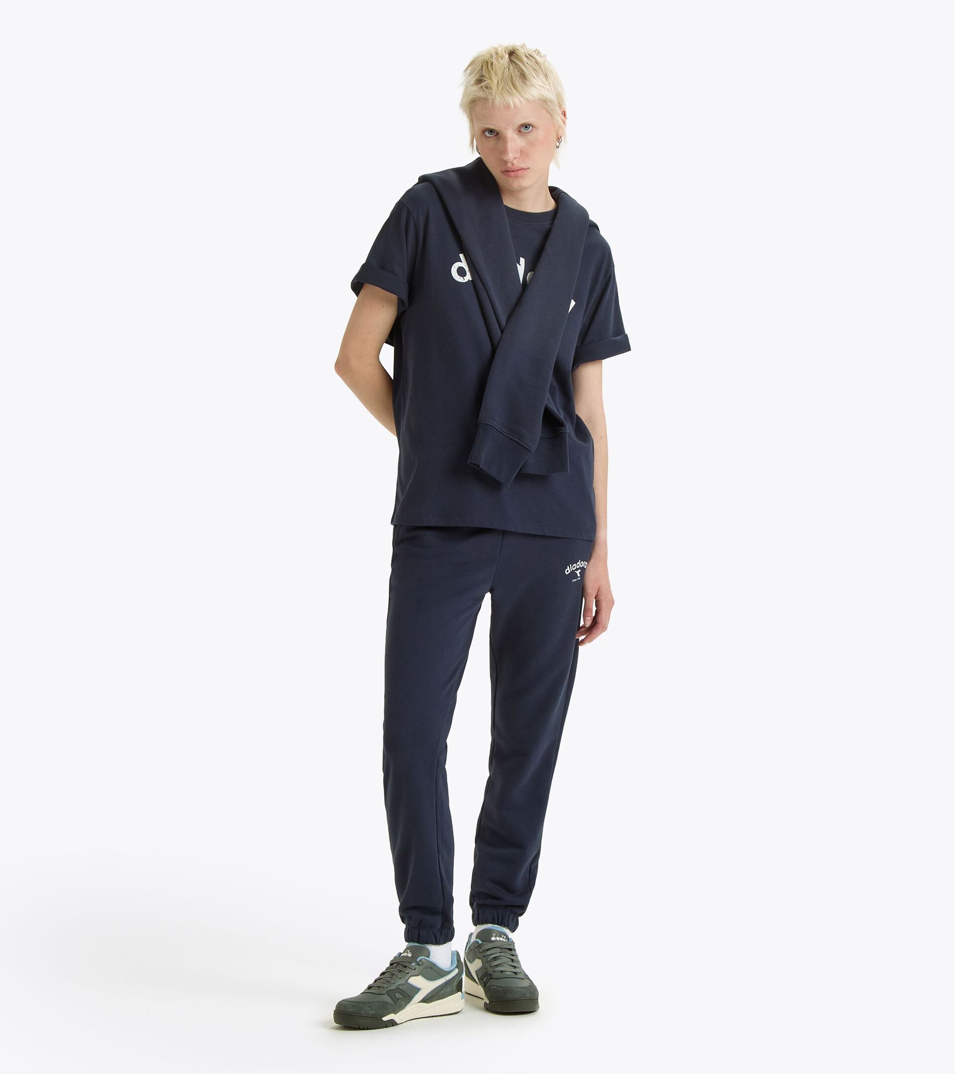 T-Shirt - genderneutral T-SHIRT SS ATHL. LOGO NACHTSBLAU - Diadora