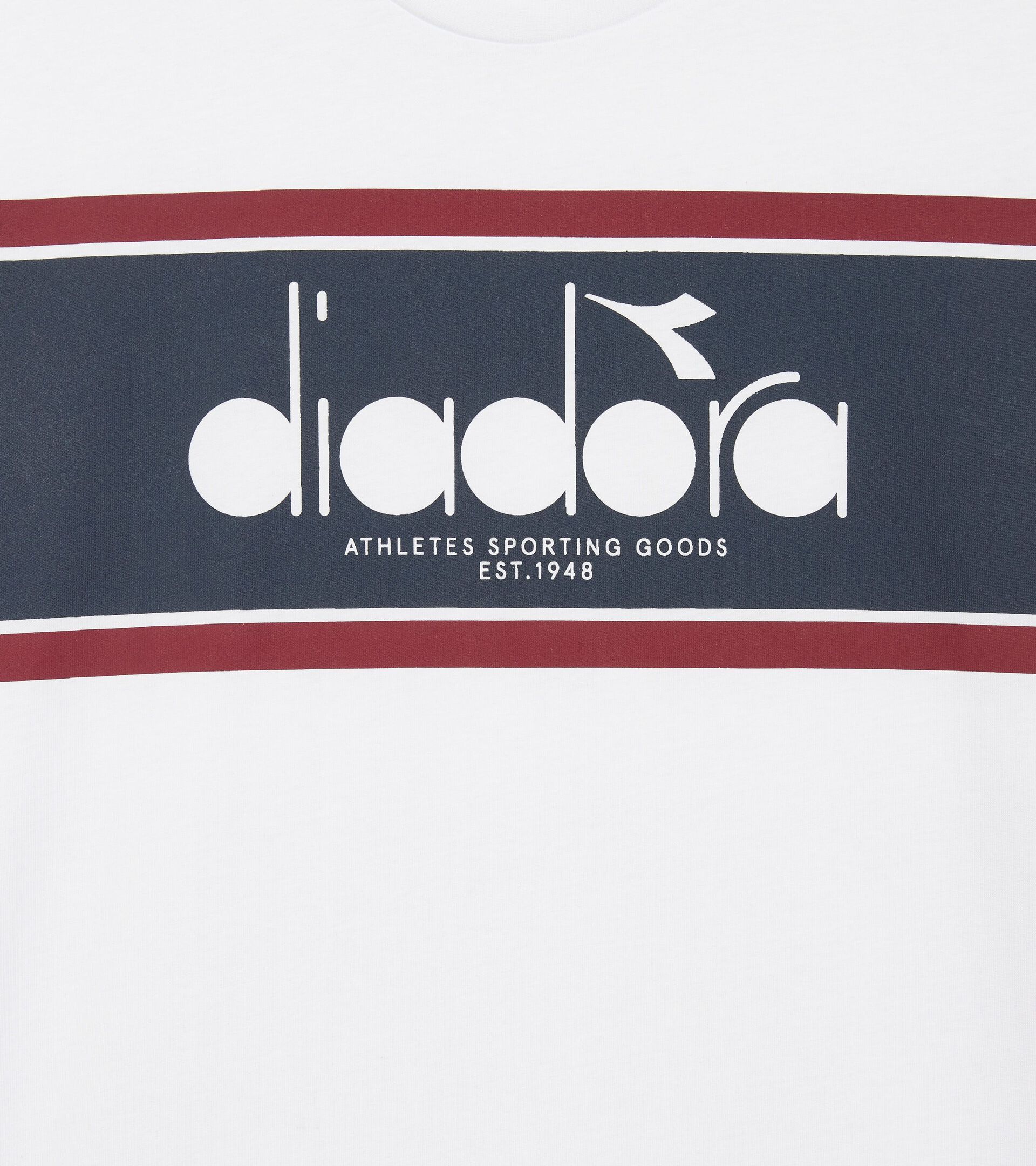 T-shirt - All-Gender T-SHIRT SS LOGO SUPER WHITE/EMPIRE RED - Diadora