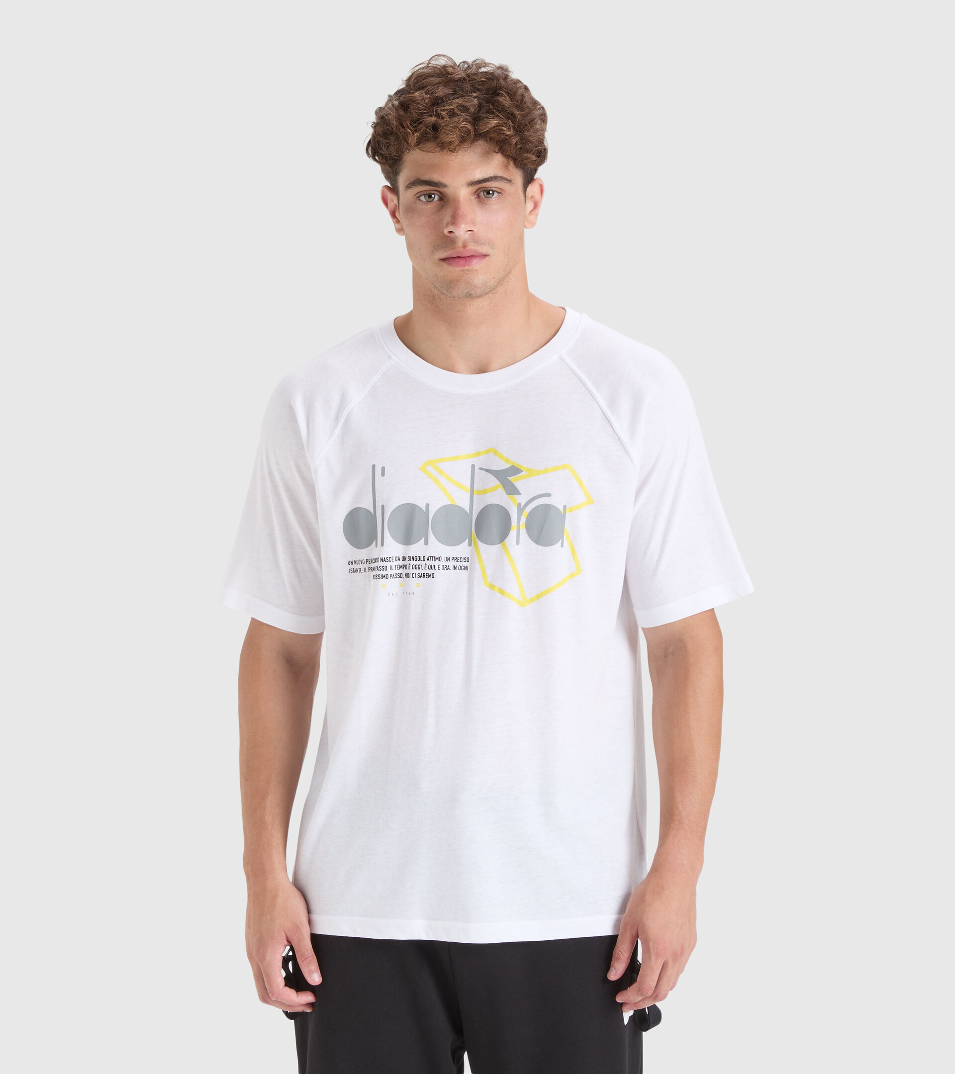 T-Shirt aus Baumwolle und Polyester- Herren T-SHIRT SS  URBANITY STRAHLEND WEISSE - Diadora