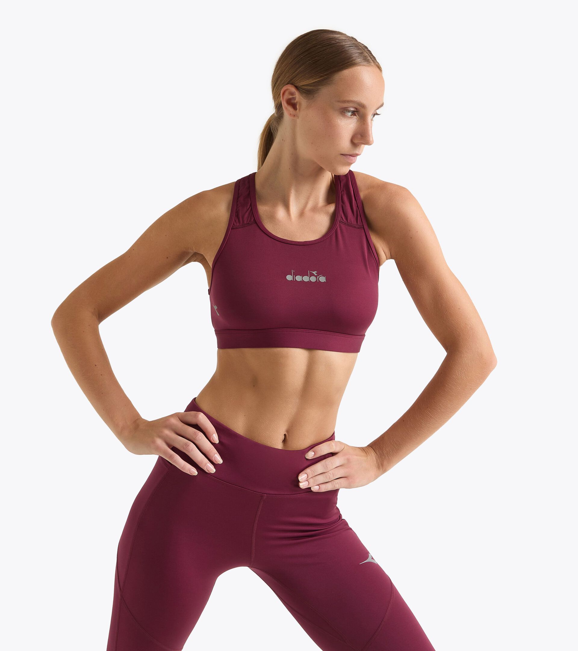 Medium support bra - Women L. MEDIUM BRA MAROON BANNER - Diadora