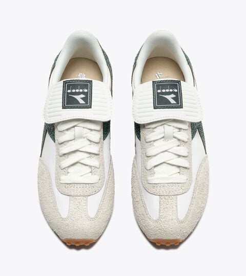 Low-profile leather sneaker - Women&rsquo;s RALLY INDOOR WHITE/BISTRO GREEN - Diadora