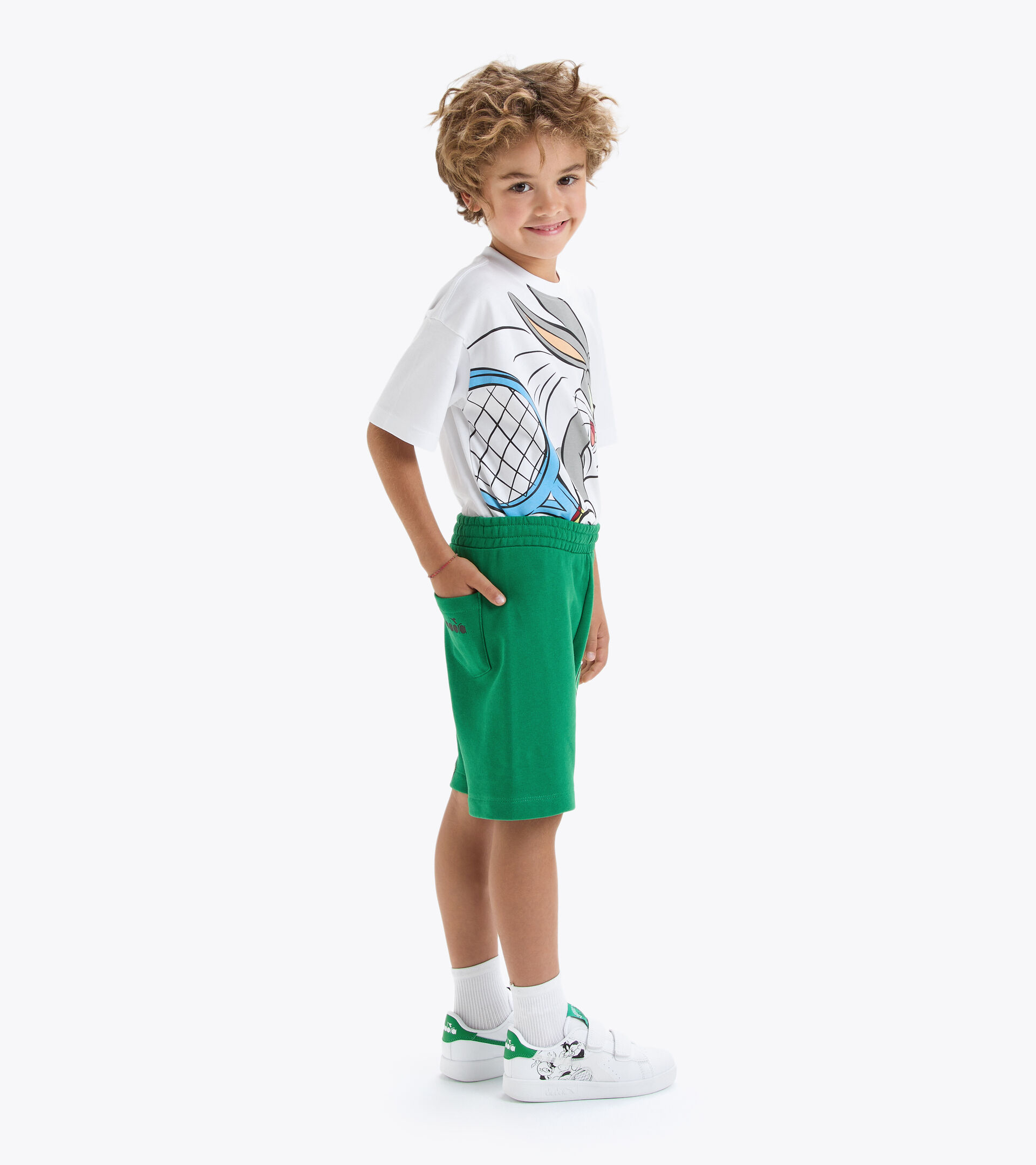 Cotton bermuda shorts - Kids JU.BERMUDA WB JOLLY GREEN - Diadora