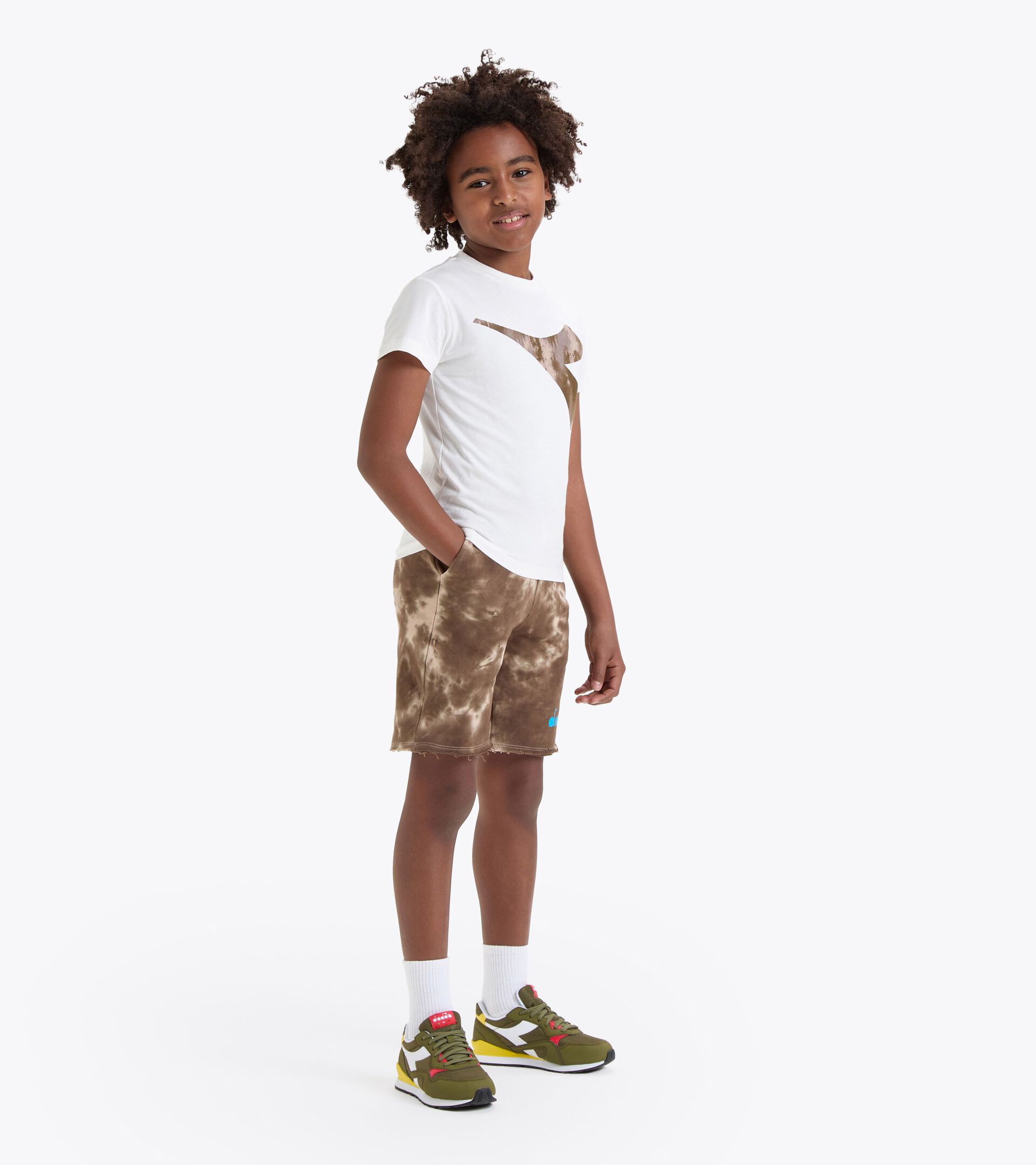 Shorts aus 100 % Baumwolle - Junge JB.BERMUDA TIE DYE WARM TAUPE - Diadora