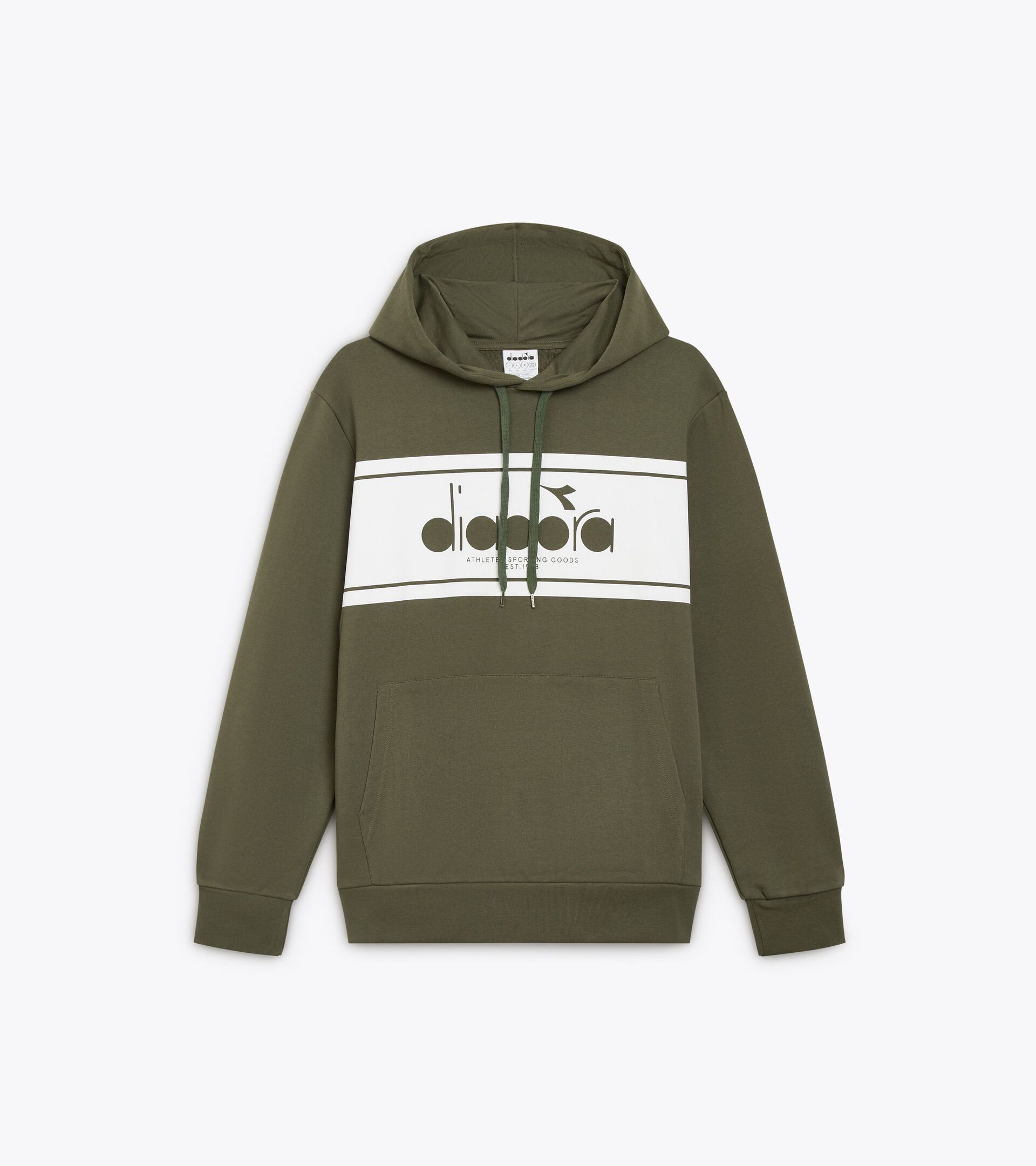 Sweatshirt mit Kapuze im Colorblock - alle Geschlechter HOODIE LOGO ROTGUSSGRÃœN - Diadora