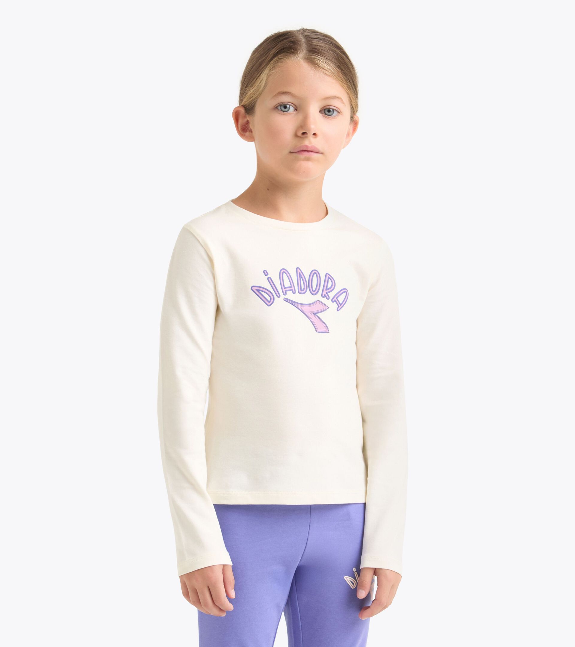 Camiseta de manga larga - Niña/Adolescente
 JG. T-SHIRT LS LOGO BIANCO GARDENIA - Diadora