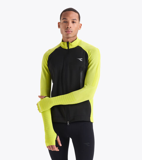 Italian-made running jacket - Men HIDDEN POWER JACKET GREEN SPRING - Diadora