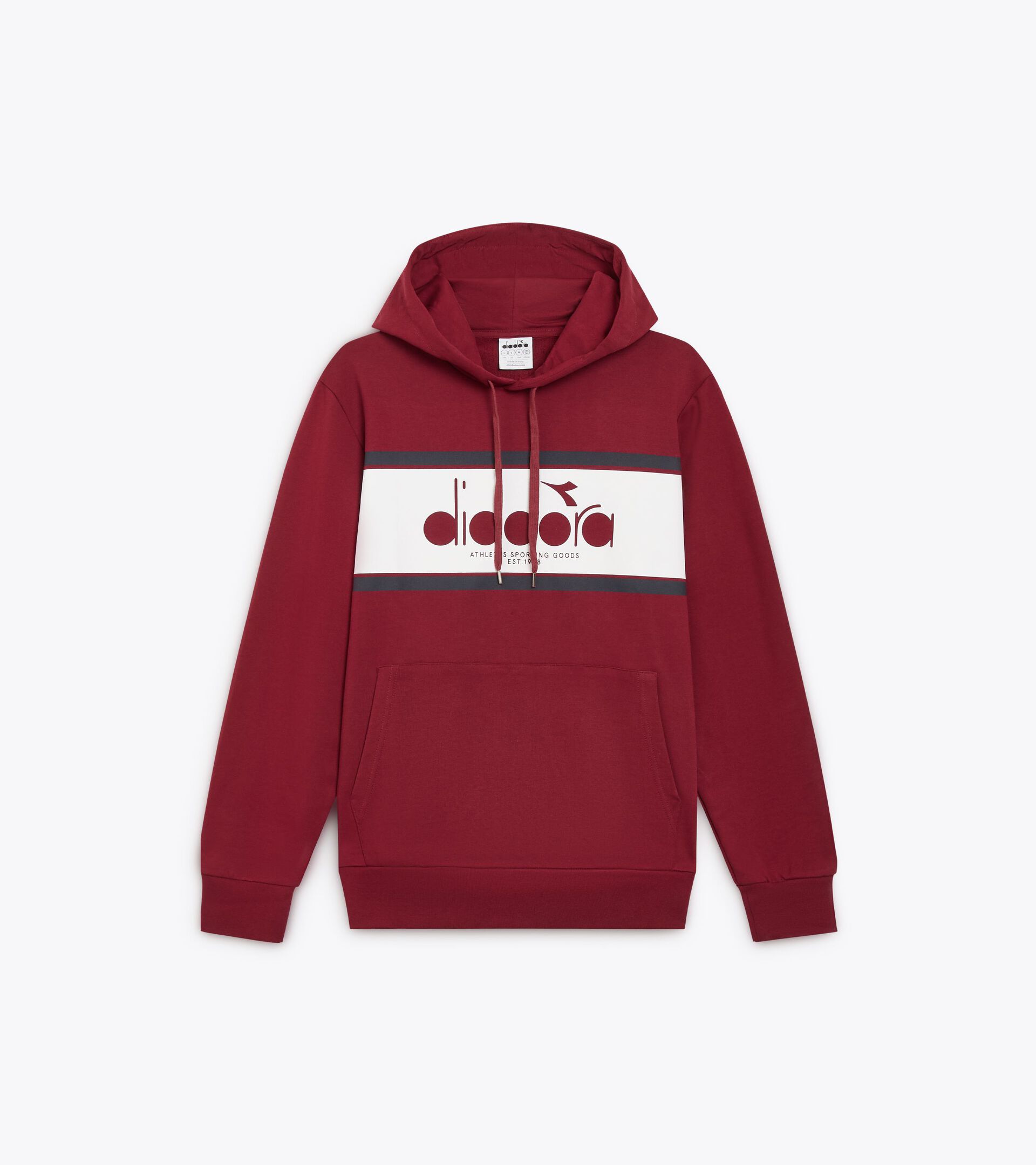 Sweatshirt mit Kapuze im Colorblock - alle Geschlechter HOODIE LOGO TAWNY-PORTWEIN - Diadora