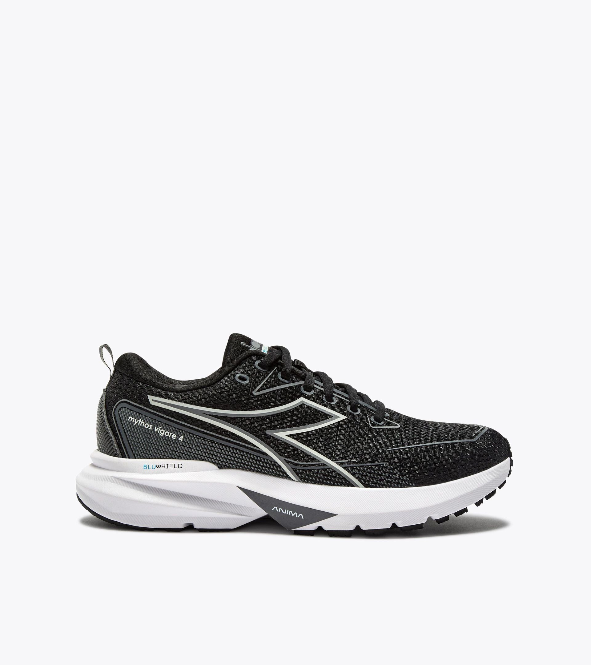 Zapatilla de running - Estabilidad y protección - Hombre MYTHOS BLUSHIELD VIGORE 4 NEGRO/GRIS ACERO - Diadora