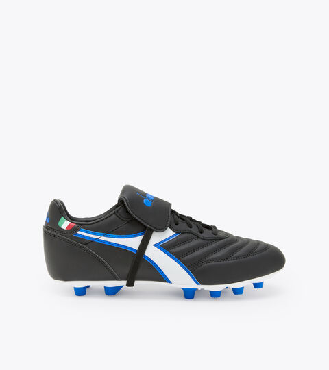 Chaussures de football pour terrains compacts BRASIL OG LT T MDPU NOIR/BLANC/BLEU ROYALE - Diadora