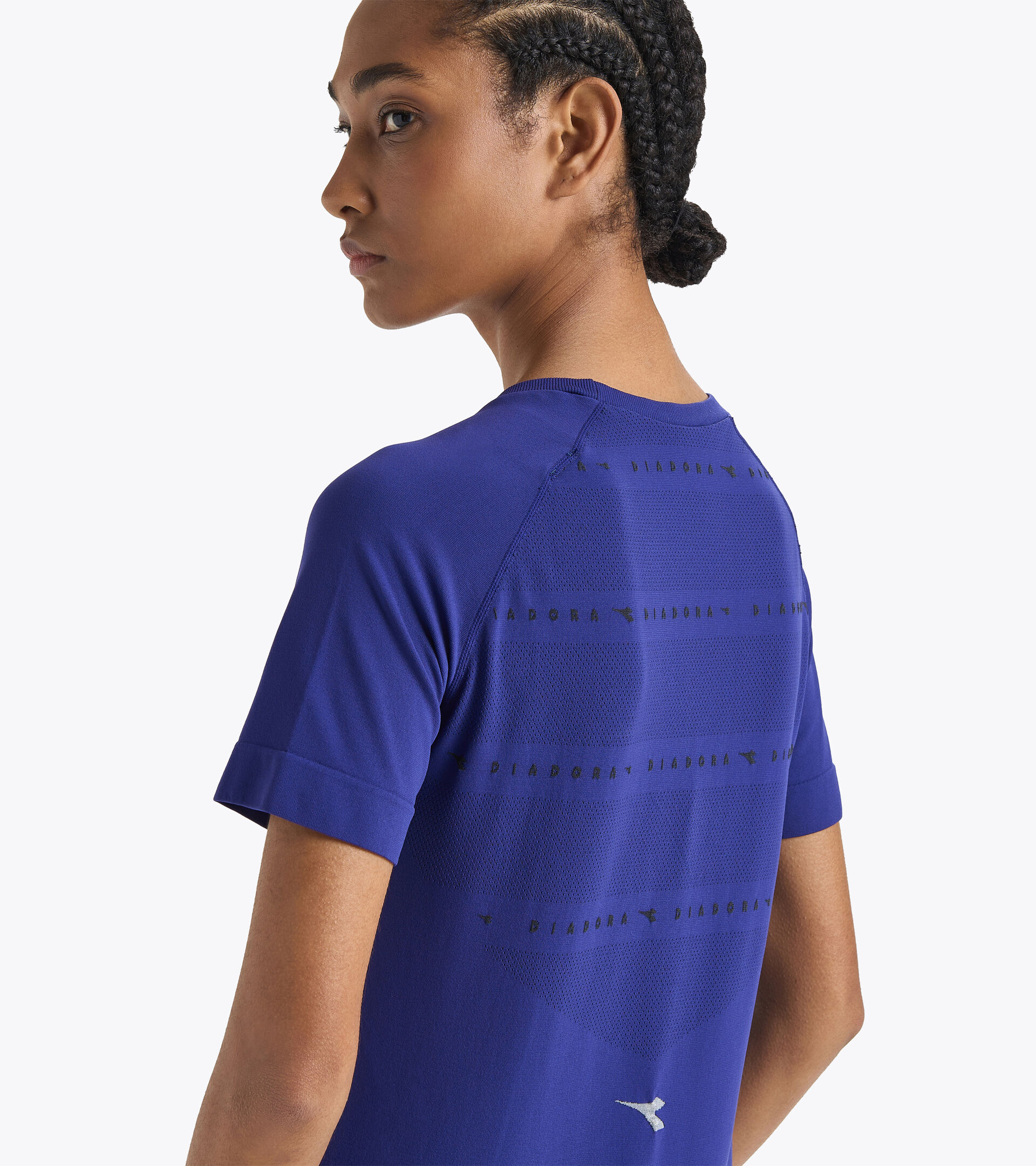 Made in Italy running t-shirt - Women  L. SS SKIN FRIENDLY T-SHIRT BLUE PRINT - Diadora