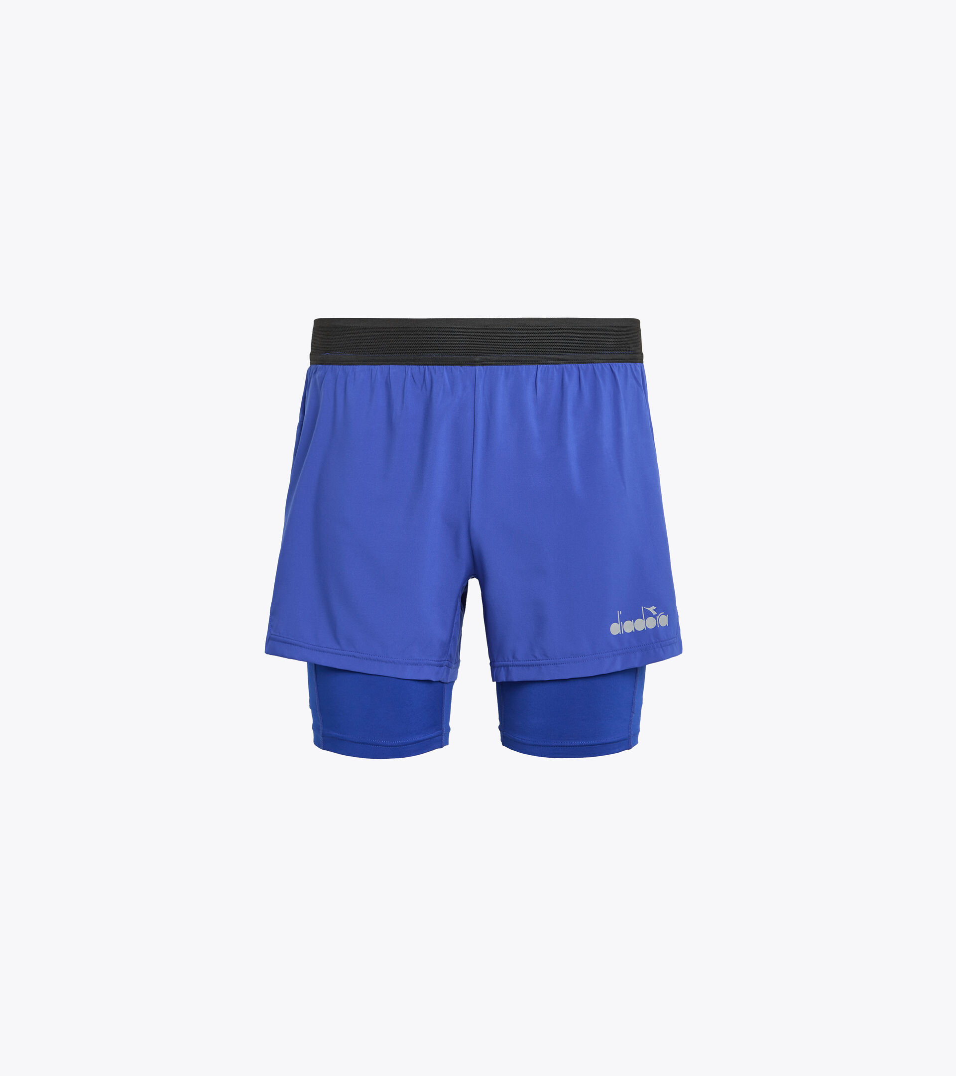 Pantalones cortos de running - Hombre DOUBLE LAYER BERMUDA BE ONE AZUL NAVEGAR EN LA WEB - Diadora