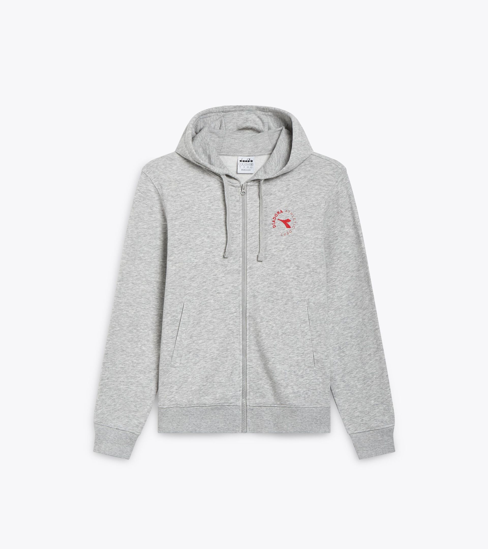 Sweat-shirt zippé - Homme HOODIE FZ ESSENTIAL SPORT GRIS MOYEN CLAIR MELANGE - Diadora