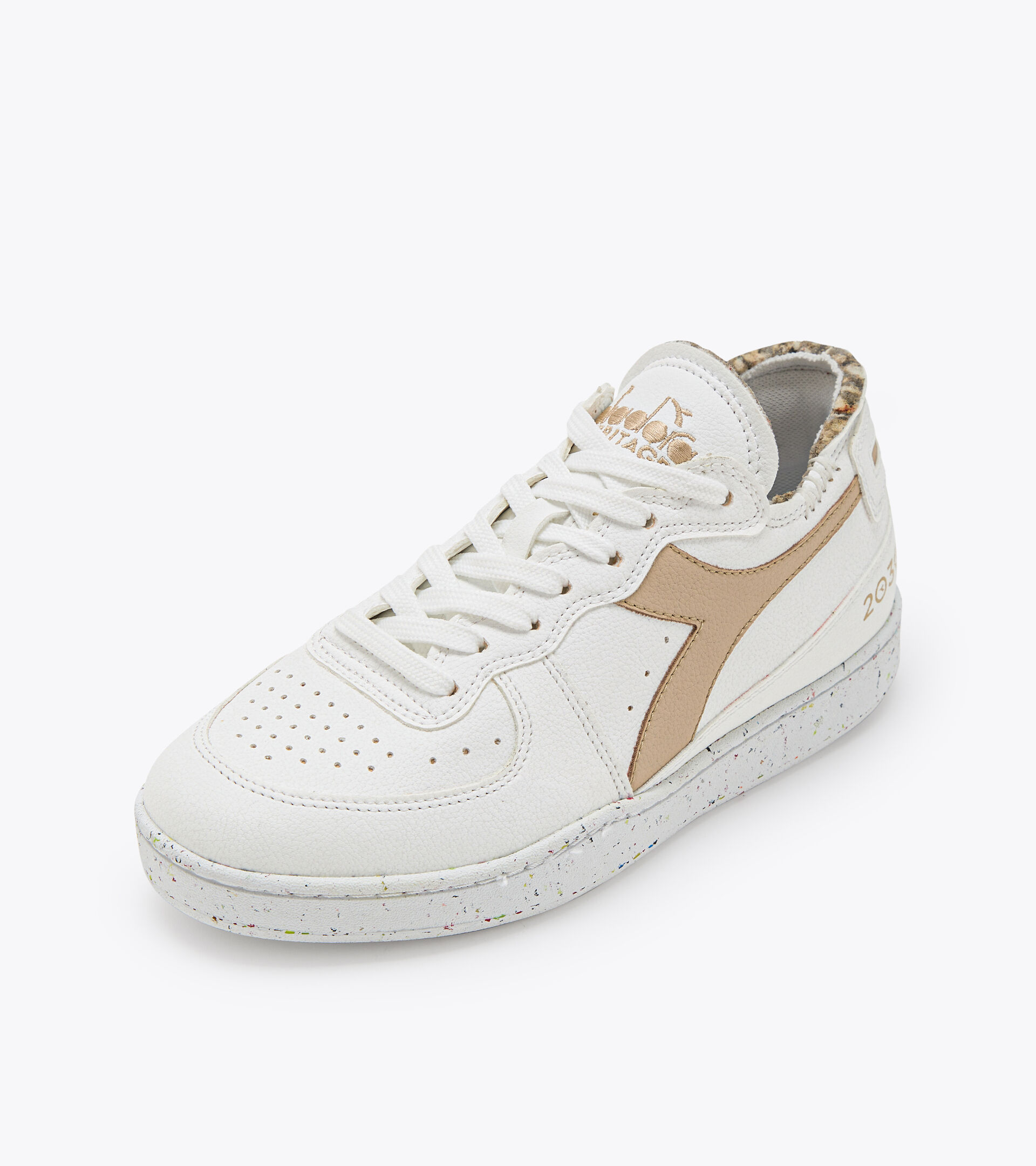 Heritage-Schuh - Unisex MI BASKET ROW CUT 2030 WEISS/WARM SAND - Diadora