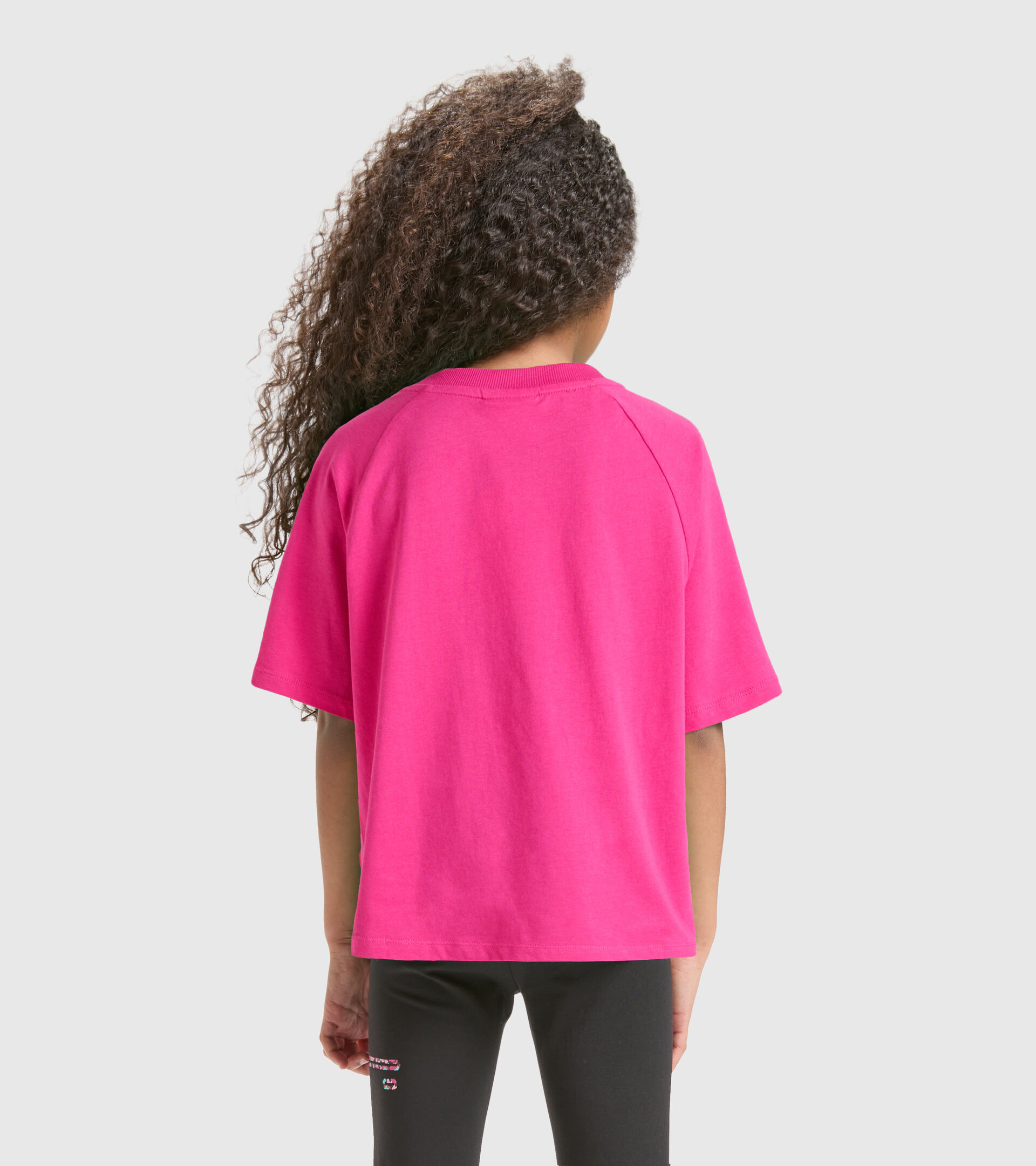 Camiseta deportiva de algodón - Niñas y adolescentes JG.T-SHIRT SS BLOSSOM FUCSIA MORADO - Diadora