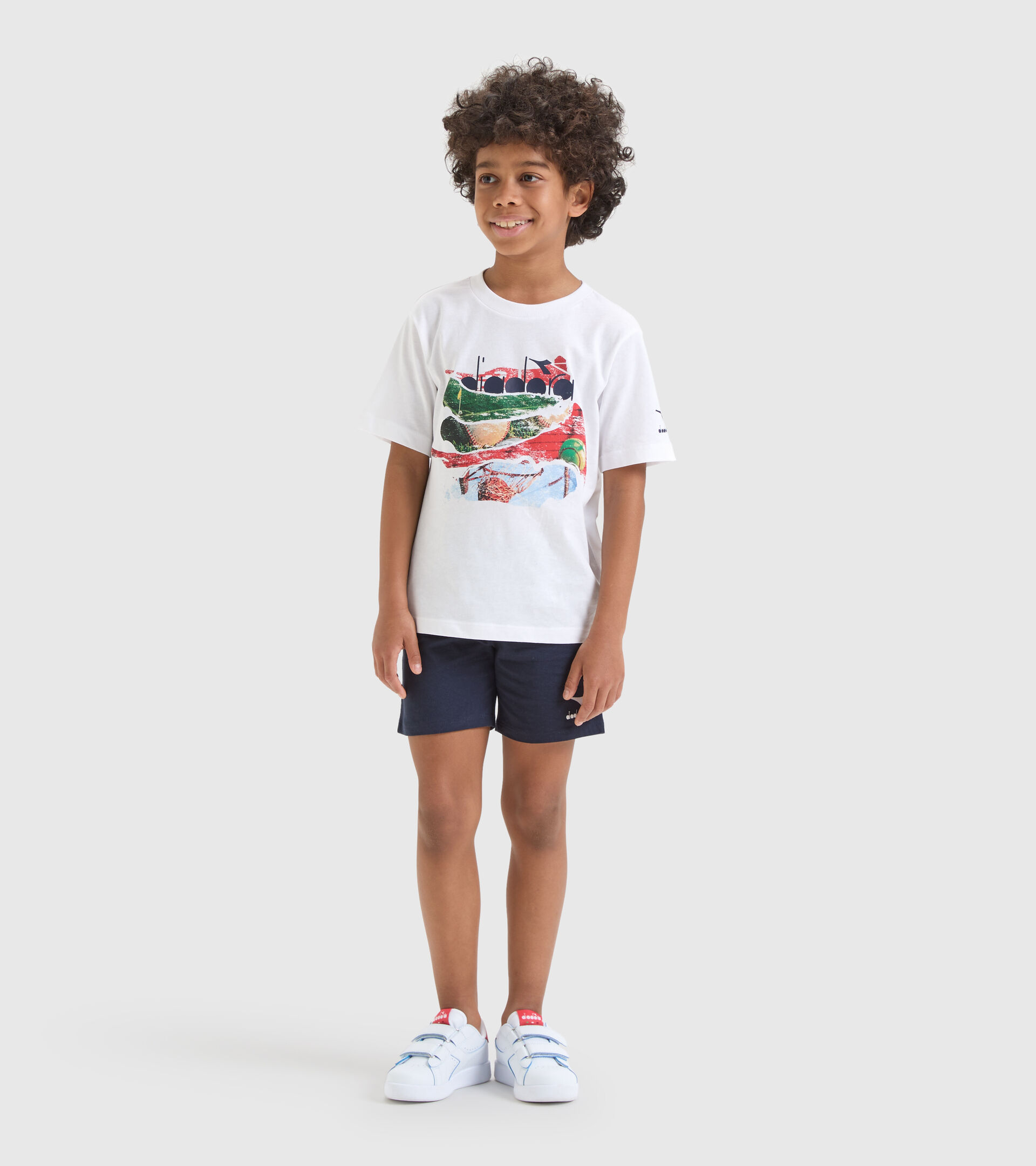 Cotton shorts/T-shirt set - Boys JB.SET SS PLAYGROUND OPTICAL WHITE - Diadora