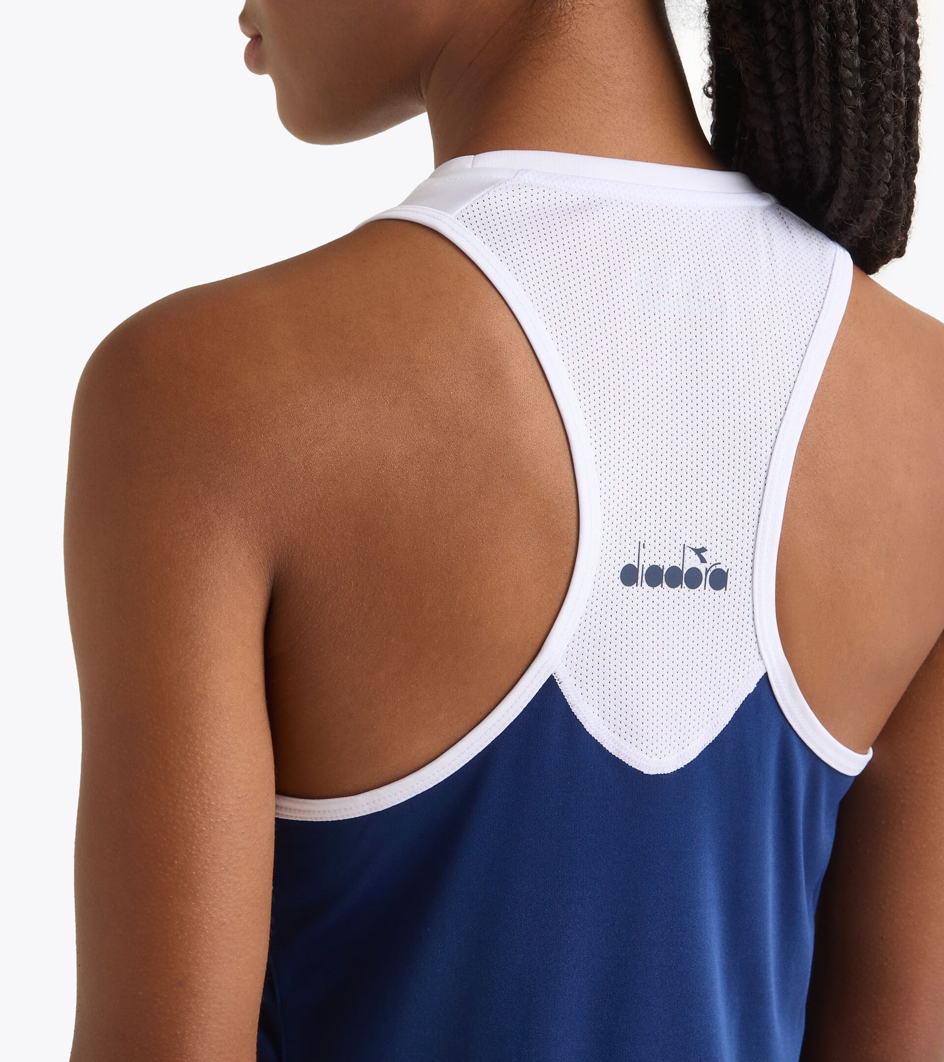 Haut sans manches de tennis pour Femme L. TANK COURT BLEU DOMAINE - Diadora