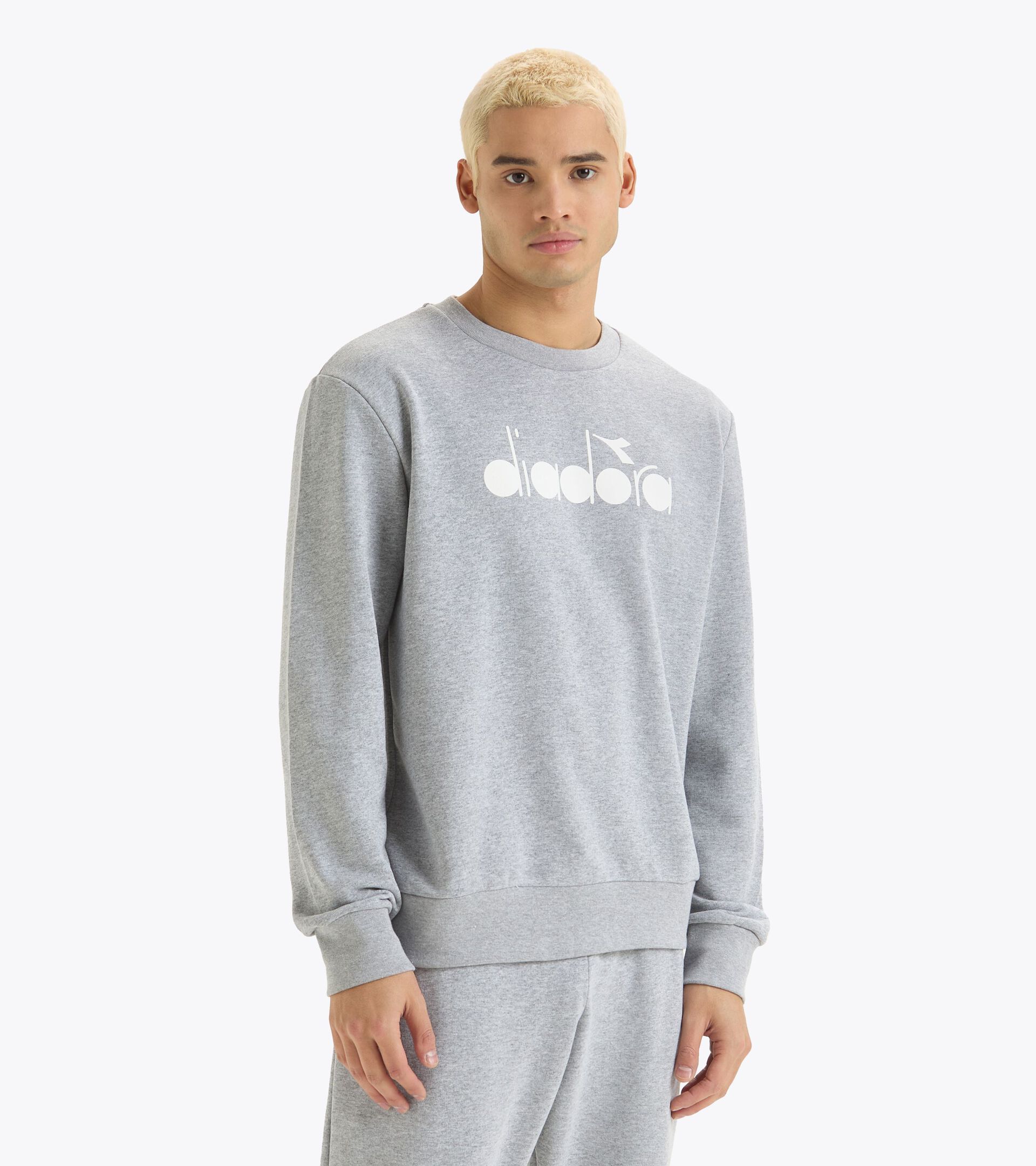 Sweatshirt - Made in Italy - Gender Neutral SWEATSHIRT CREW LOGO HIGH RISE MELANGE - Diadora