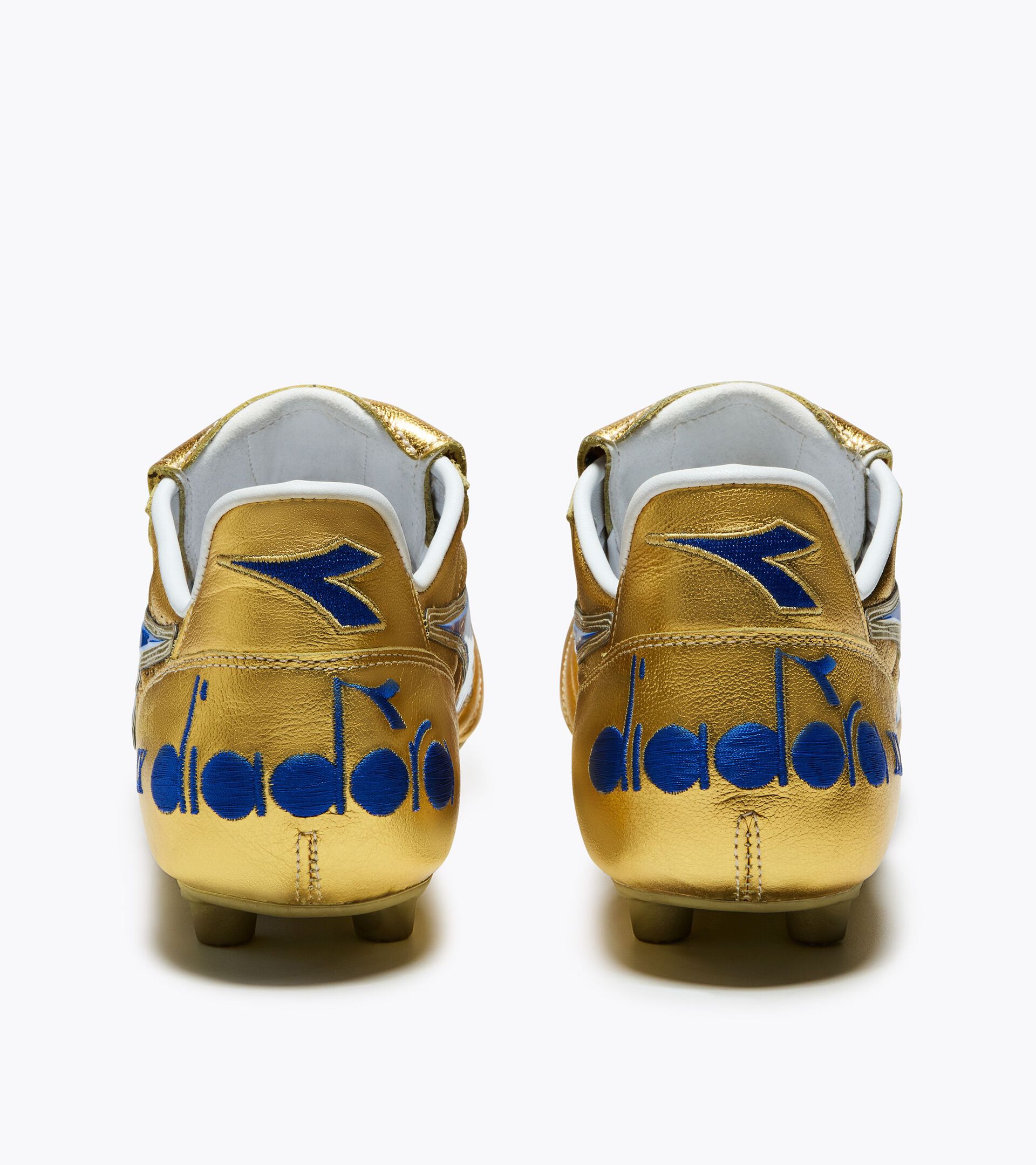 Anniversary Edition Calcio Boot - Made in Italy - All-gender BRASIL#9 ELITE ITALY FG METALLIC GOLD /ROYAL BLUE - Diadora