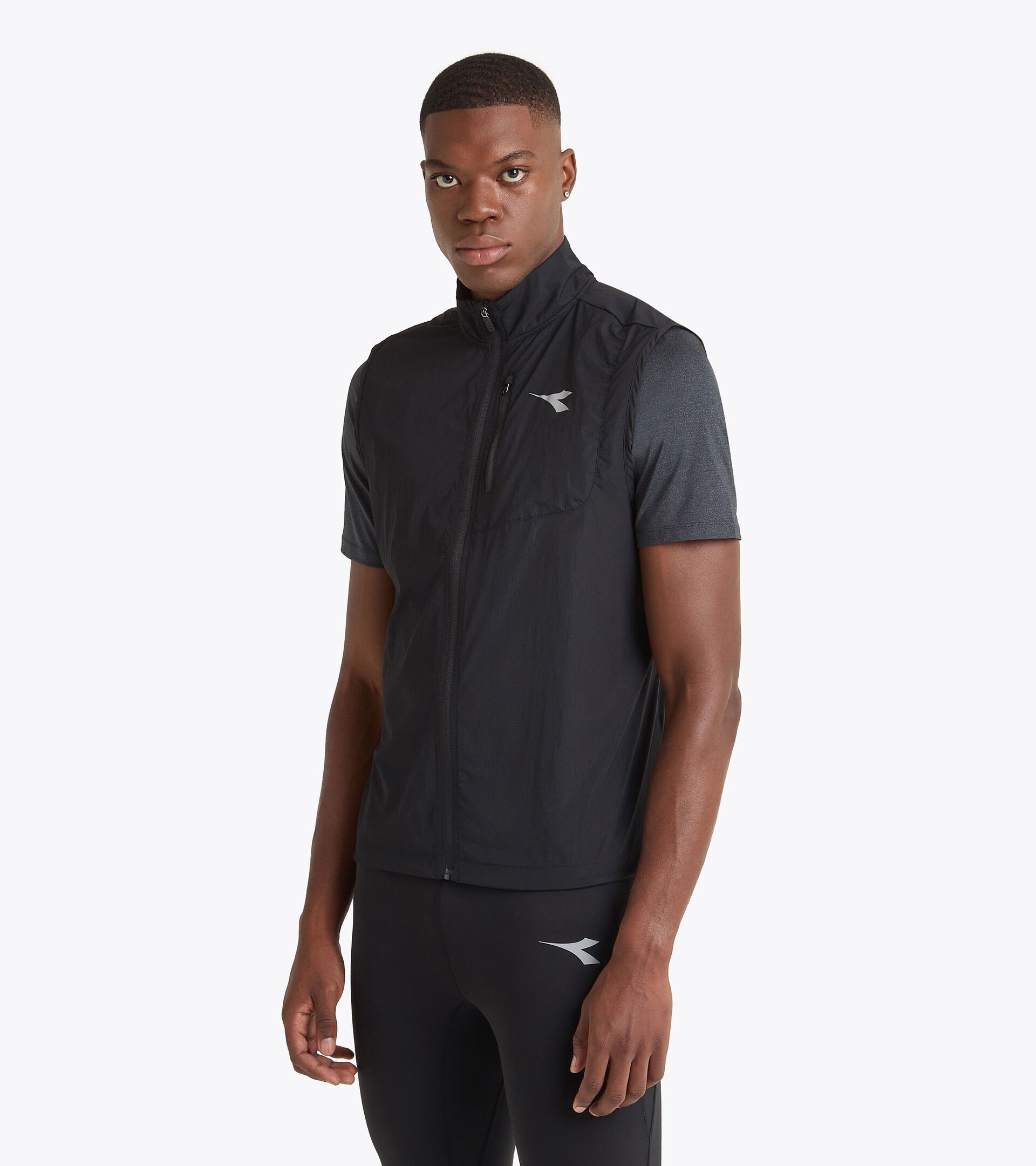 Chaleco cortavientos plegable§Running§Hombre WINDBREAKER PACKABLE VEST NEGRO - Diadora
