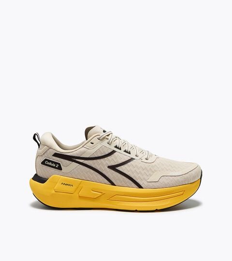 Neutral running shoe - Comfort and stability - Men&rsquo;s CELLULA 2 ALMOND MILK /CHOCOLATE FONDANT - Diadora