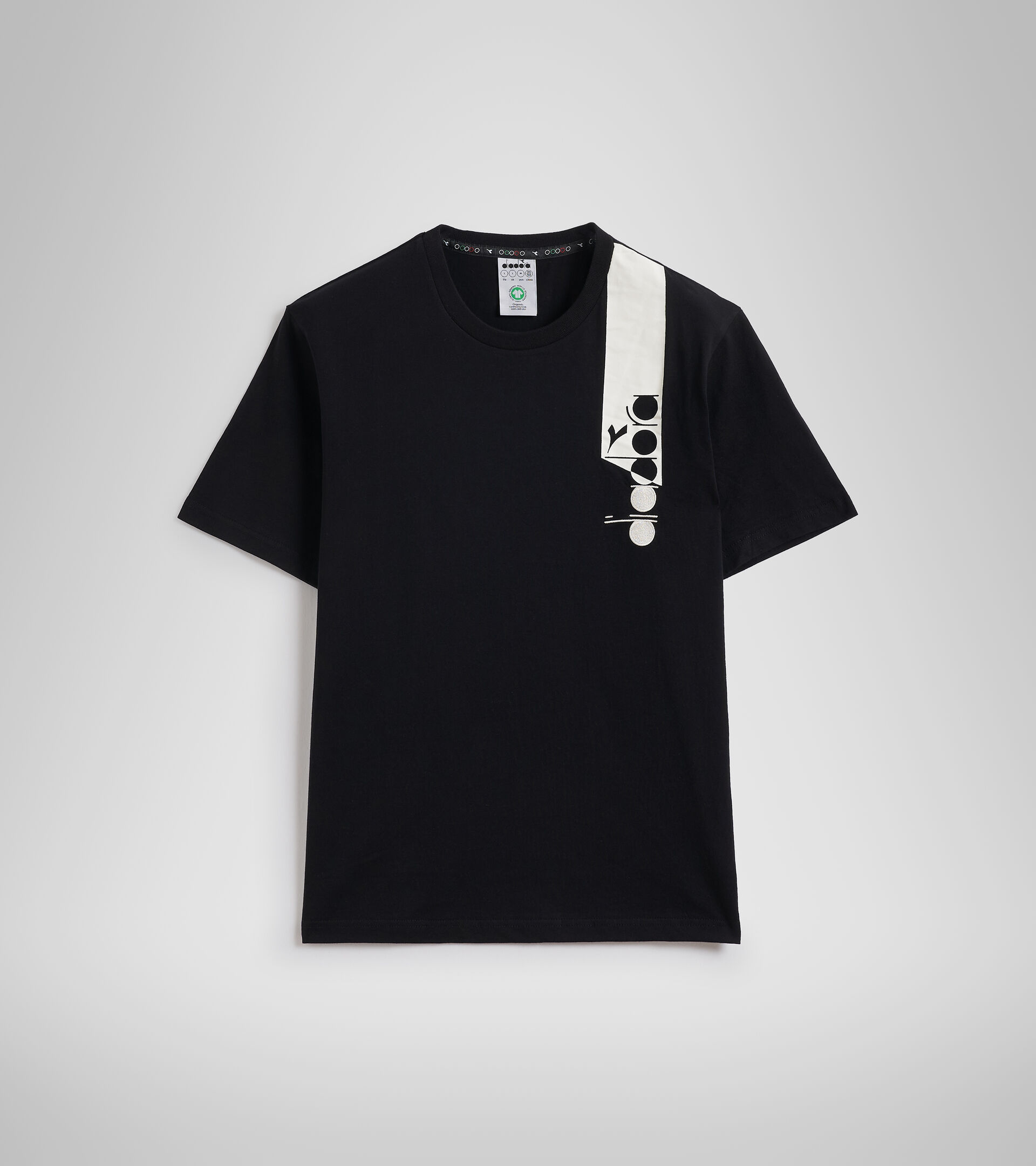 T-shirt - Unisex T-SHIRT SS ICON DARK SMOKE/WHITE/BLUE FLUO - Diadora