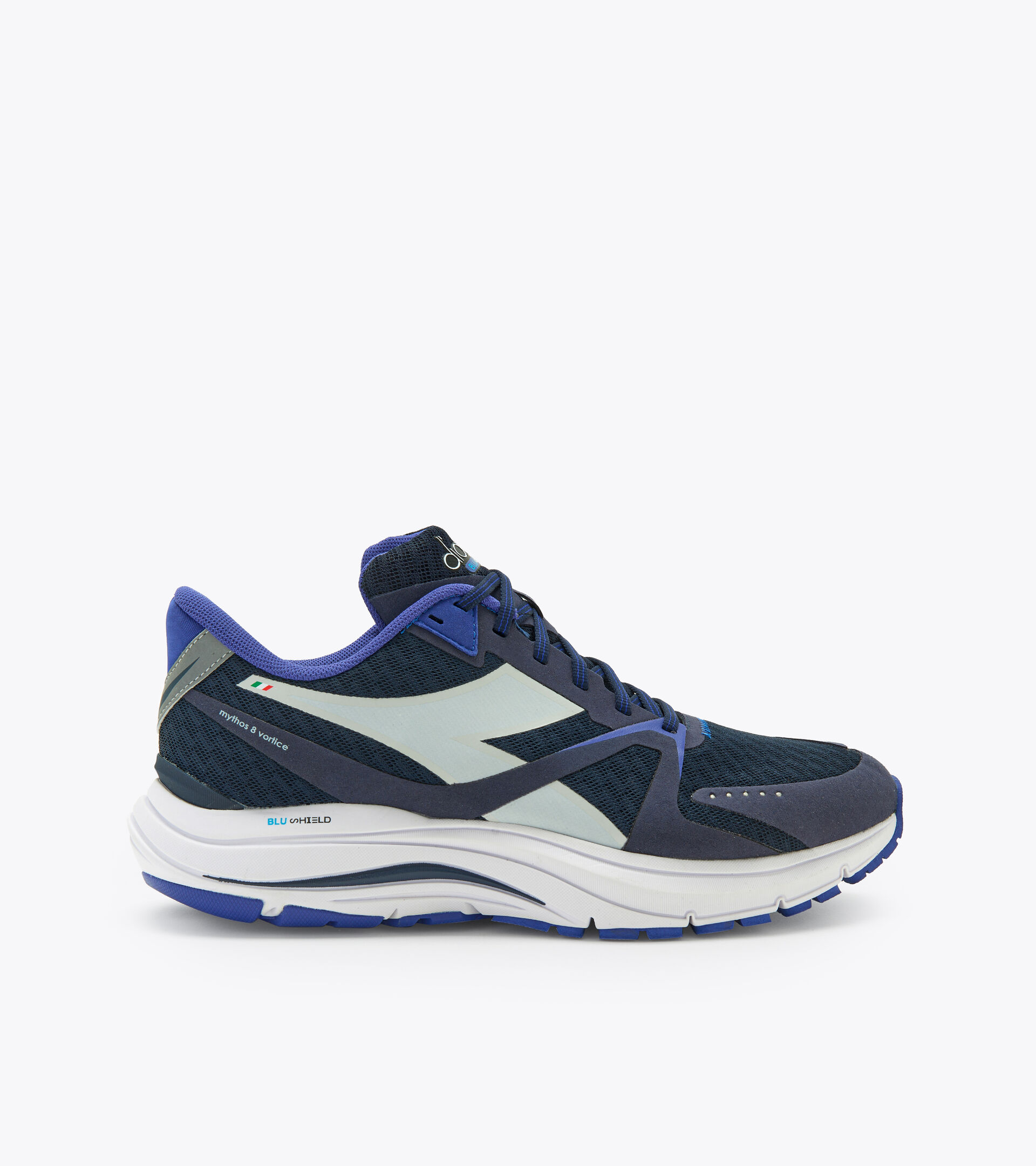 Running shoes - Men MYTHOS BLUSHIELD 8 VORTICE WIDE BLUE CORSAIR/WHT/SURF THE WEB - Diadora